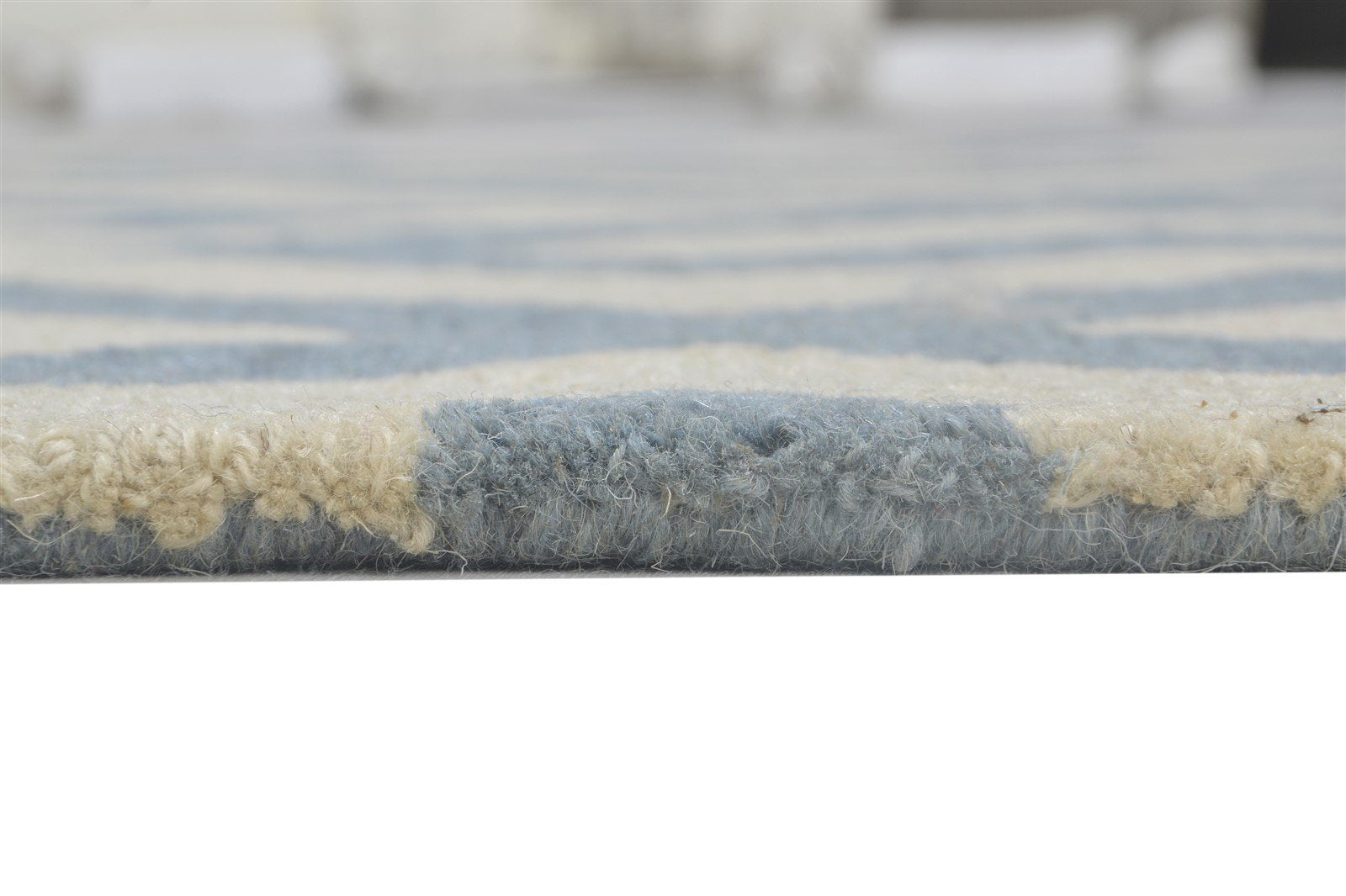 Wool Grey Rug 4' X 6' Modern Hand Tufted Scandinavian Geometric Room Size Carpet 7864308334741