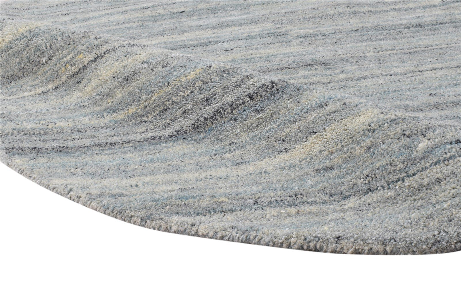 Wool Grey Rug 5' X 5' Modern Handloom Scandinavian Solid Room Size Carpet 7865140707477