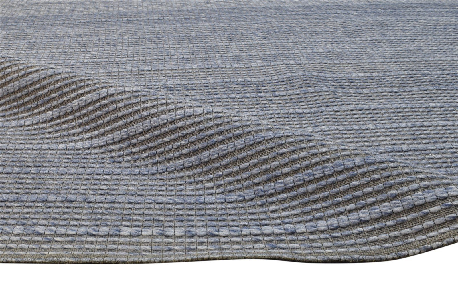 Wool Grey Rug 5' X 7' Modern Jacquard Loom Scandinavian Striped Room Size Carpet 7864164122773