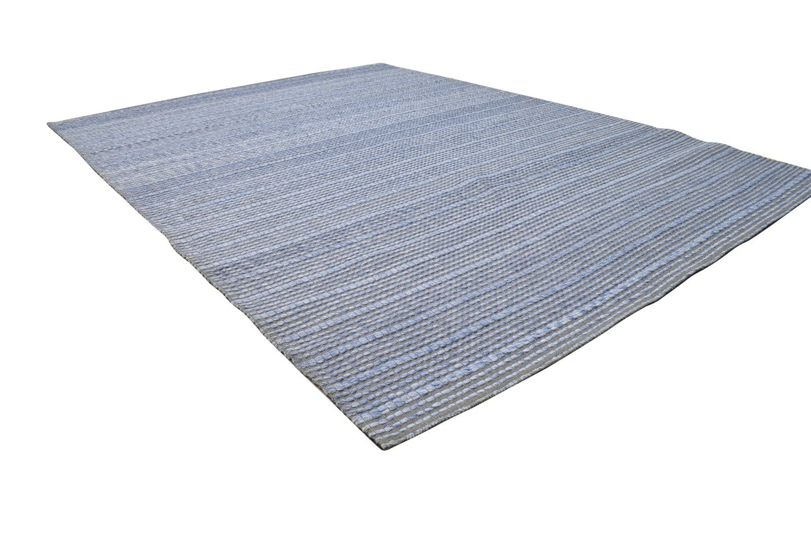 Wool Grey Rug 5' X 7' Modern Jacquard Loom Scandinavian Striped Room Size Carpet 7864164122773