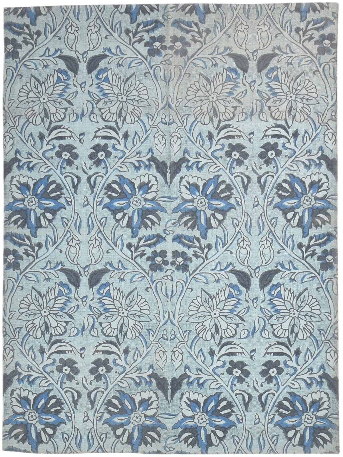 Wool Grey Rug 5' X 7' Transitional Dhurrie European Damask Room Size Carpet 7865142771861