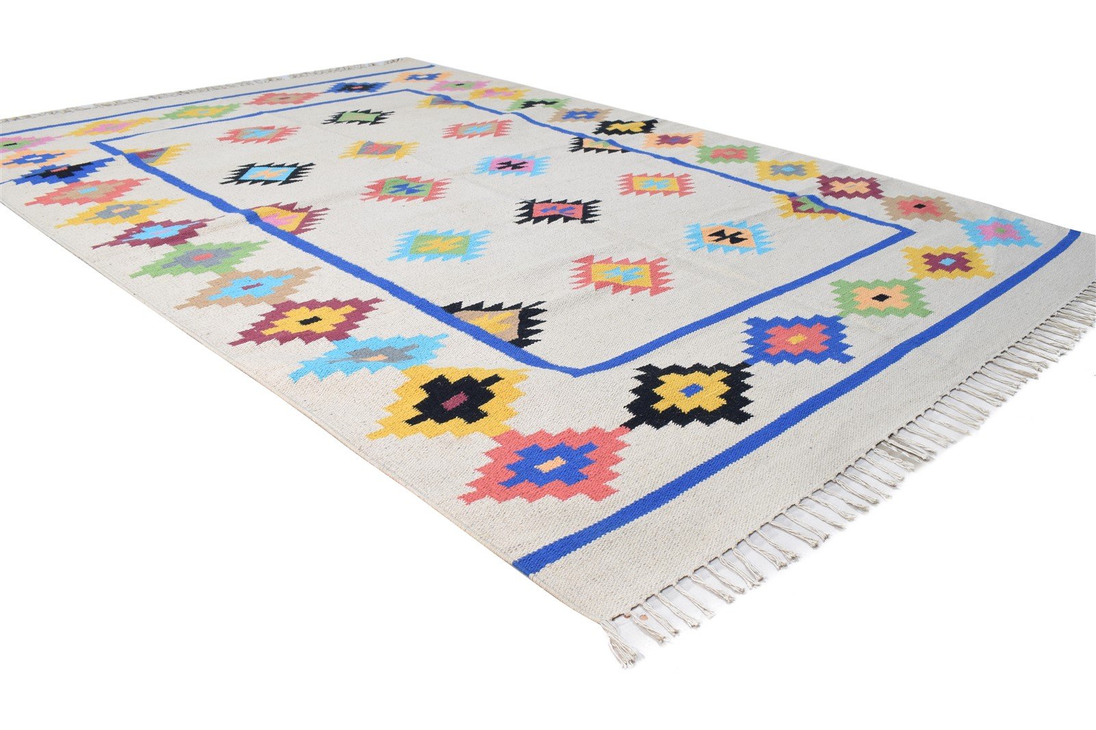 Wool Grey Rug 5' X 8' Modern Dhurrie Bohemian Geometric Room Size Carpet 7865193300117