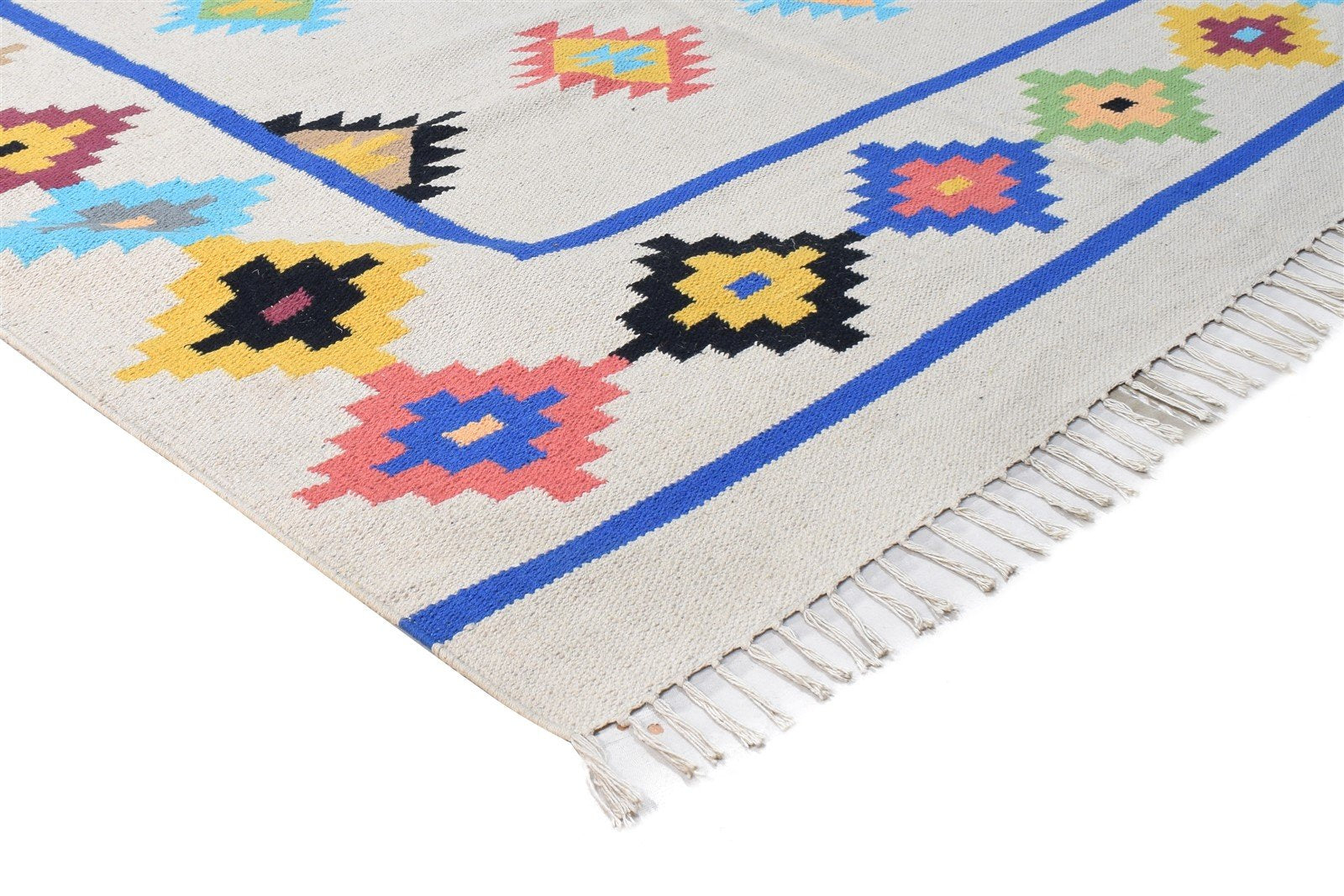 Wool Grey Rug 5' X 8' Modern Dhurrie Bohemian Geometric Room Size Carpet 7865193300117