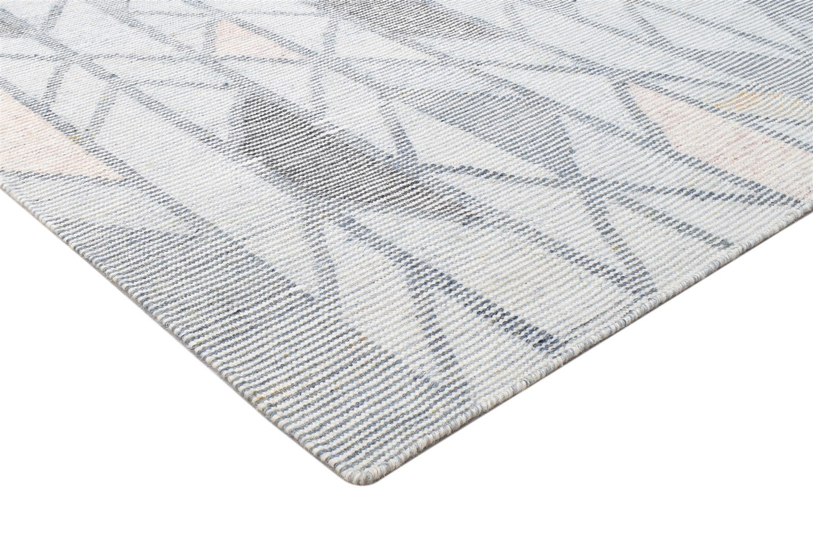 Wool Grey Rug 5' X 8' Modern Dhurrie Moroccan Geometric Room Size Carpet 7864149934229