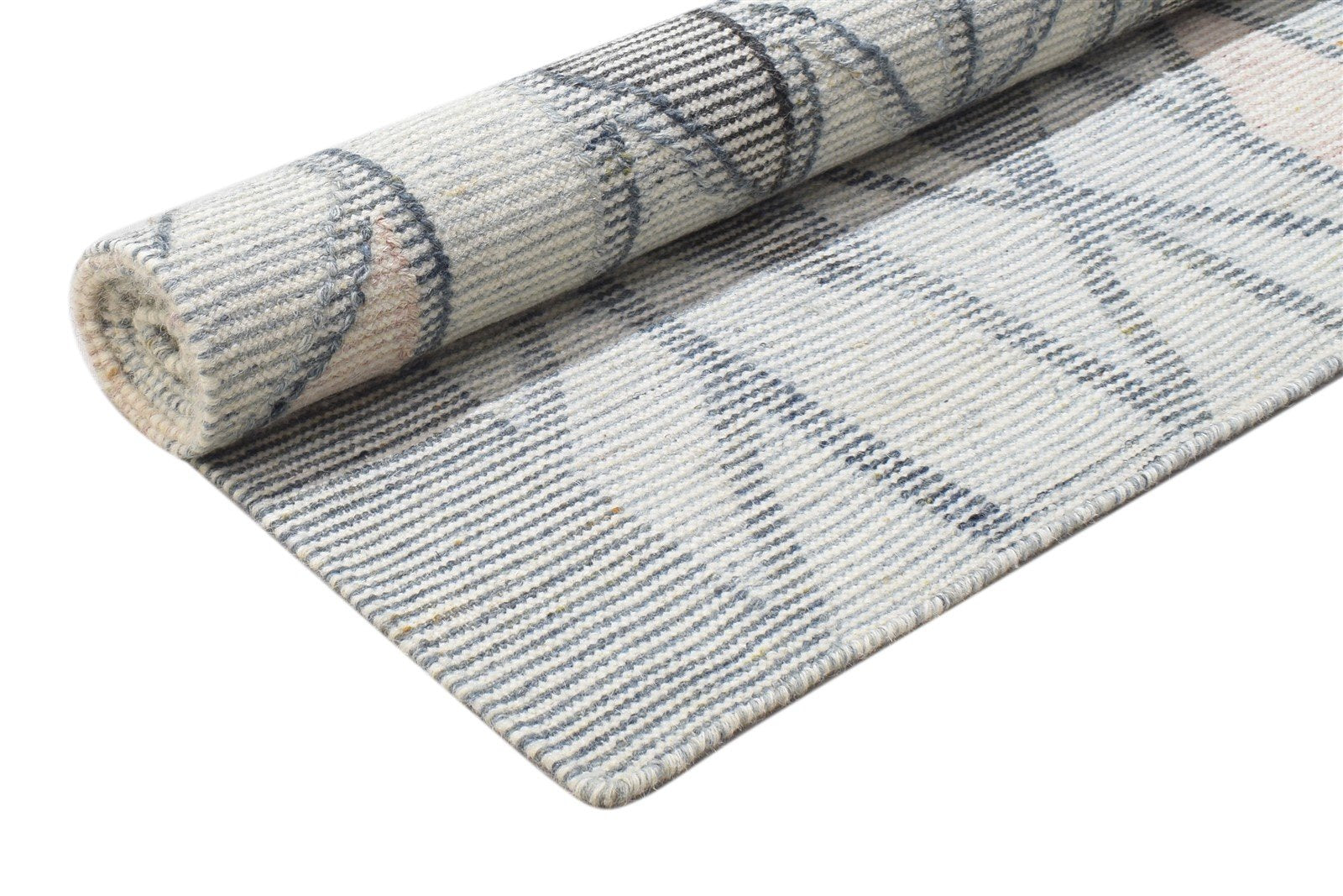 Wool Grey Rug 5' X 8' Modern Dhurrie Moroccan Geometric Room Size Carpet 7864149934229