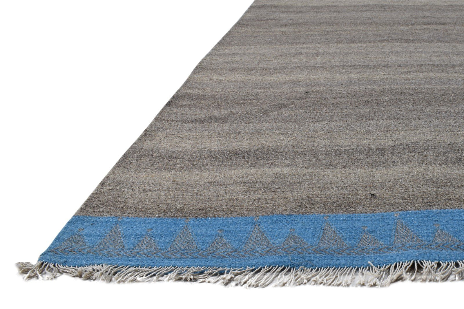 Wool Grey Rug 5' X 8' Modern Dhurrie Scandinavian Striped Room Size Carpet 7865195593877