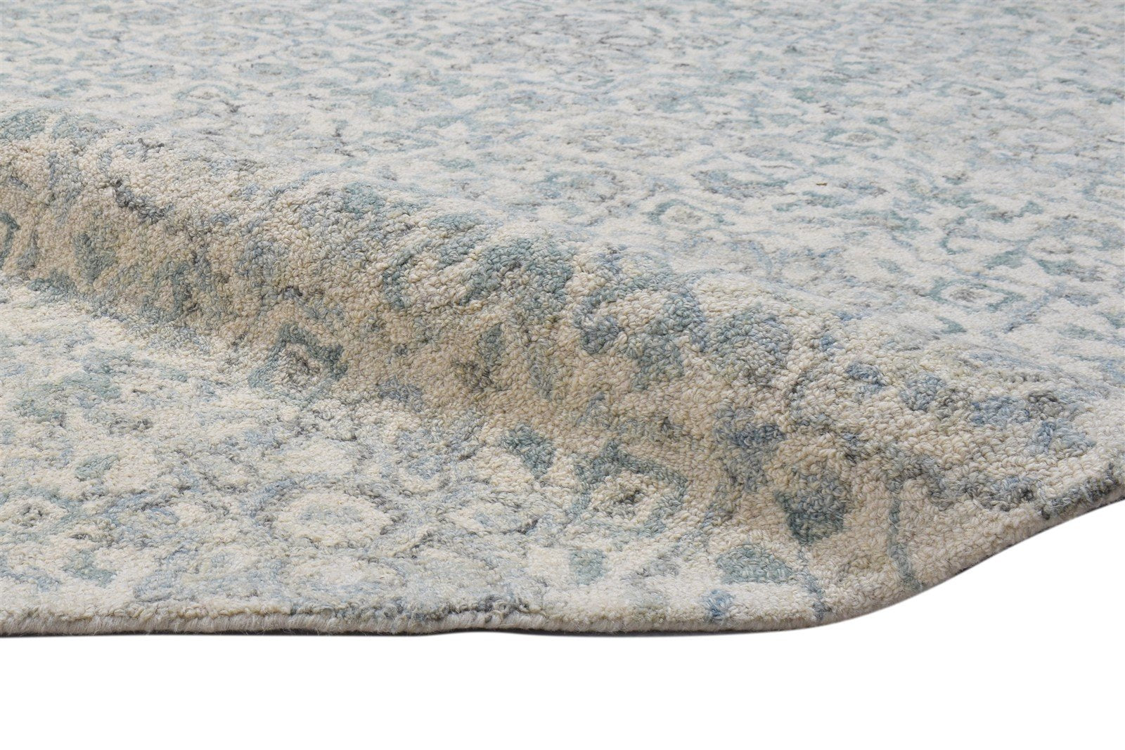 Wool Grey Rug 5' X 8' Modern Hand Tufted French Floral Room Size Carpet 7864093966485