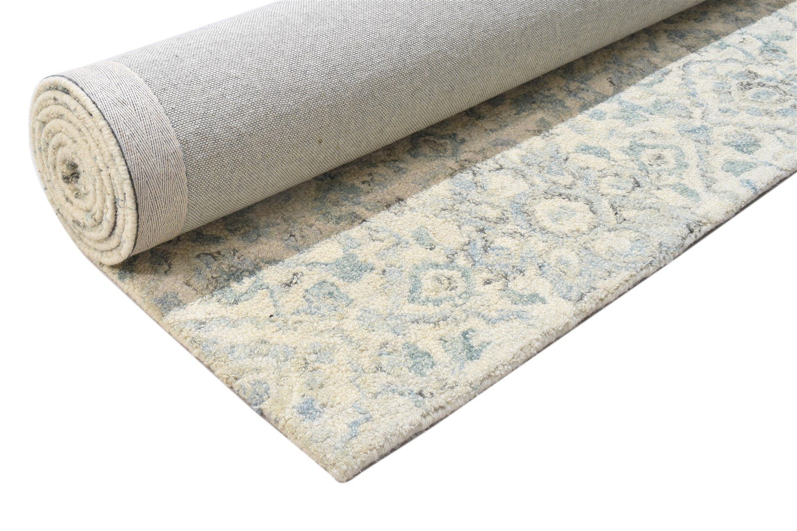 Wool Grey Rug 5' X 8' Modern Hand Tufted French Floral Room Size Carpet 7864093966485