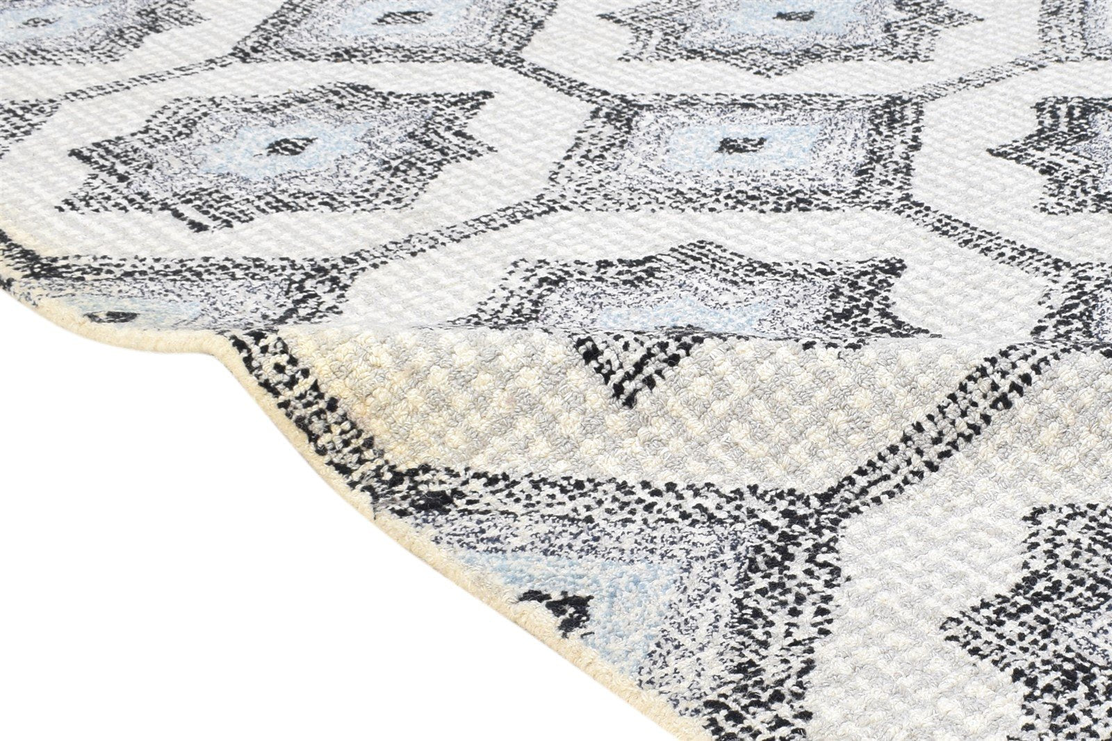 Arinia Wool Grey Rug 5' X 8' Modern Hand Tufted Moroccan Geometric 7865074647189