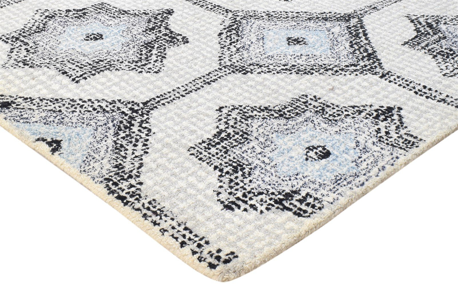Wool Grey Rug 5' X 8' Modern Hand Tufted Moroccan Geometric Room Size Carpet 7865074647189
