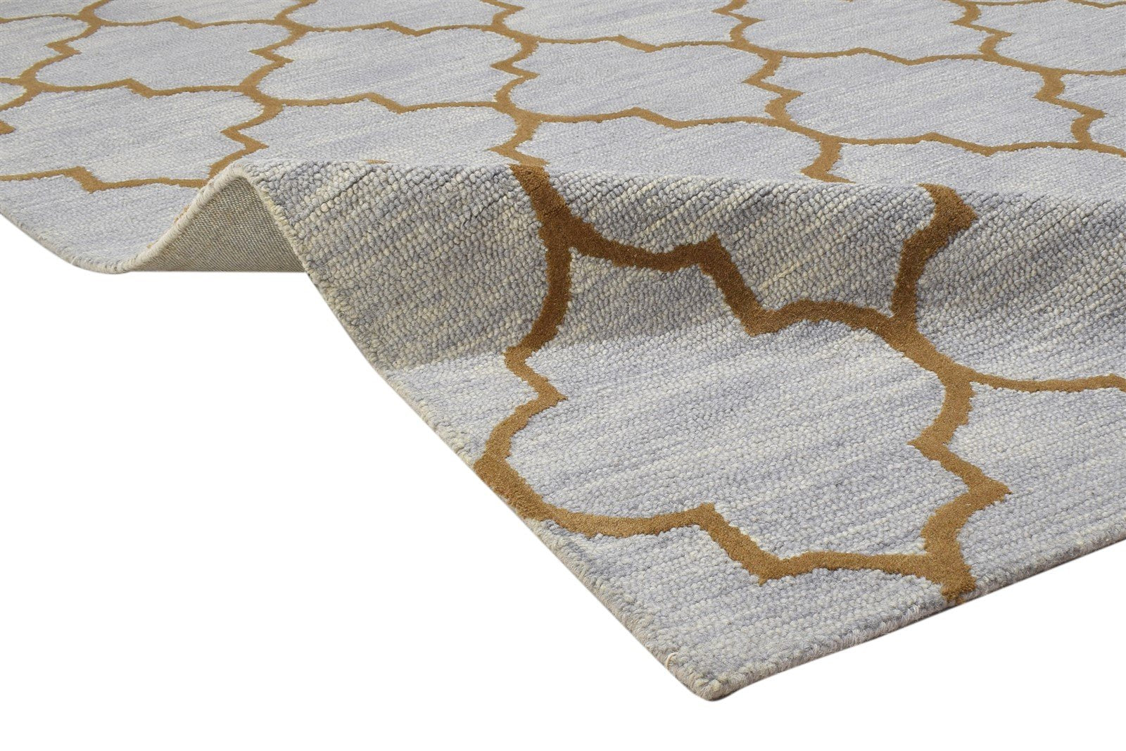 Wool Grey Rug 5' X 8' Modern Hand Tufted Moroccan Trellis Room Size Carpet 7864275632277