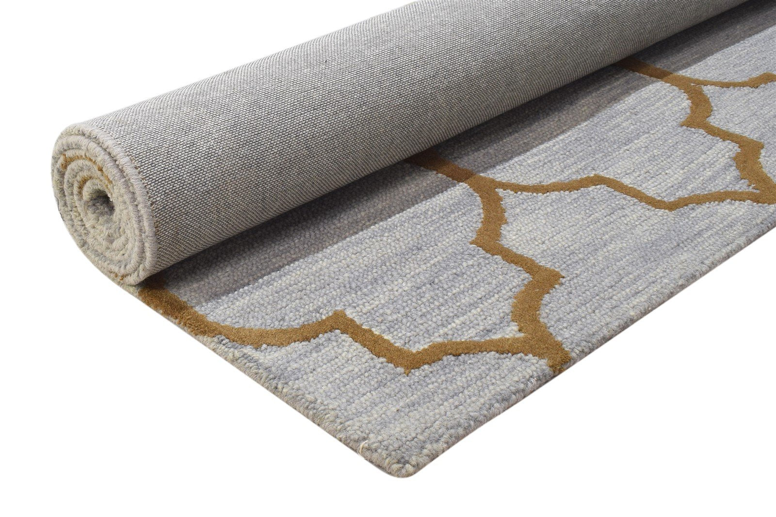Wool Grey Rug 5' X 8' Modern Hand Tufted Moroccan Trellis Room Size Carpet 7864275632277