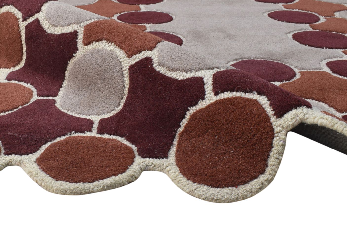 Wool Grey Rug 5' X 8' Modern Hand Tufted Scandinavian Abstract Room Size Carpet 7865009373333