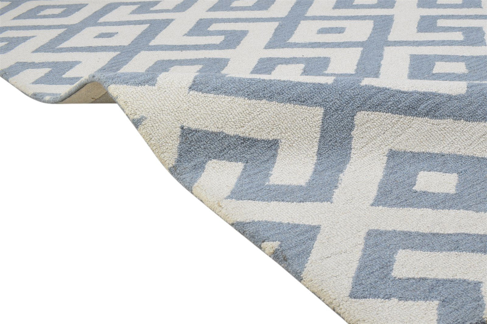 Wool Grey Rug 5' X 8' Modern Hand Tufted Scandinavian Geometric Room Size Carpet 7864249319573