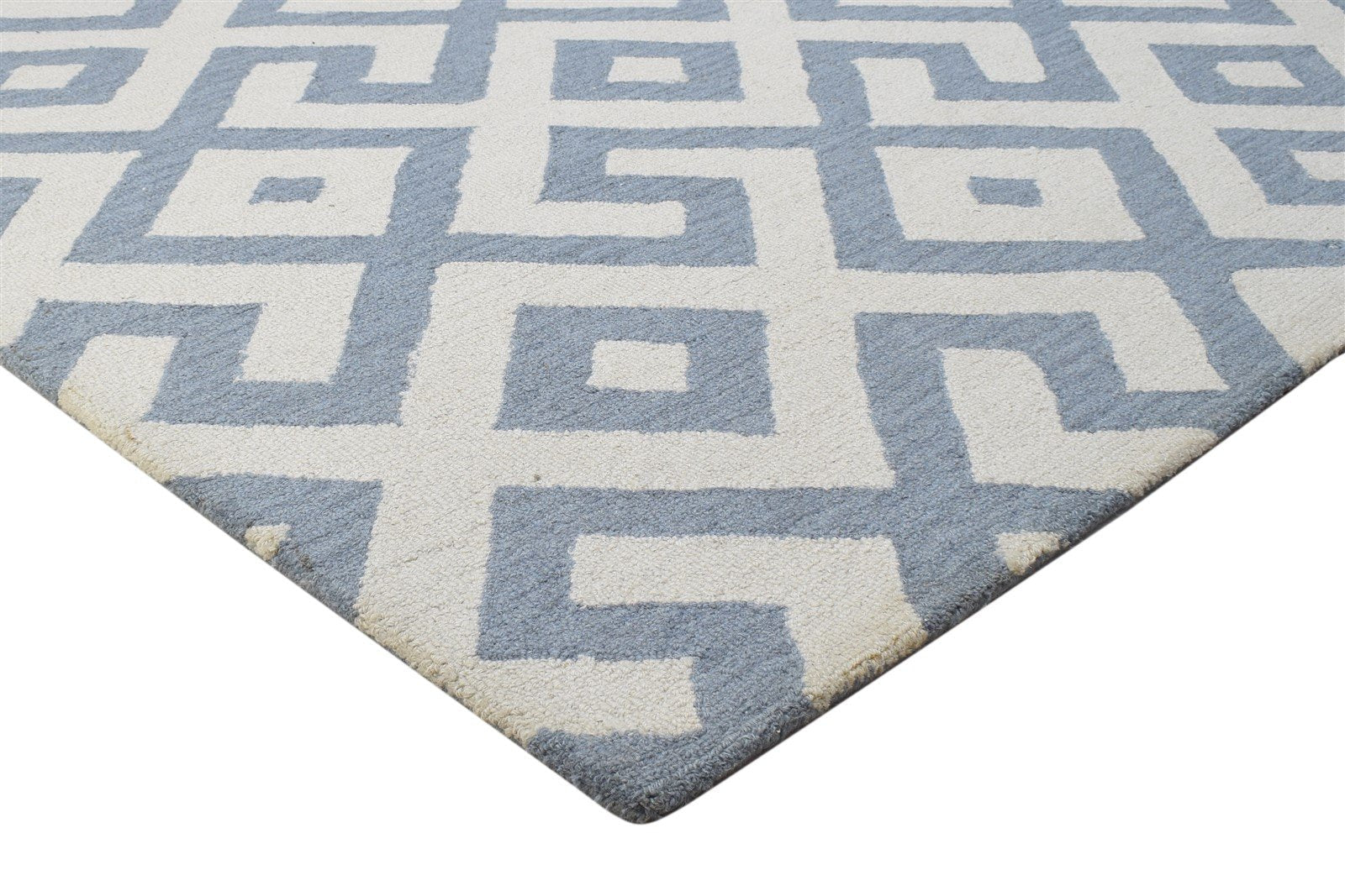 Wool Grey Rug 5' X 8' Modern Hand Tufted Scandinavian Geometric Room Size Carpet 7864249319573