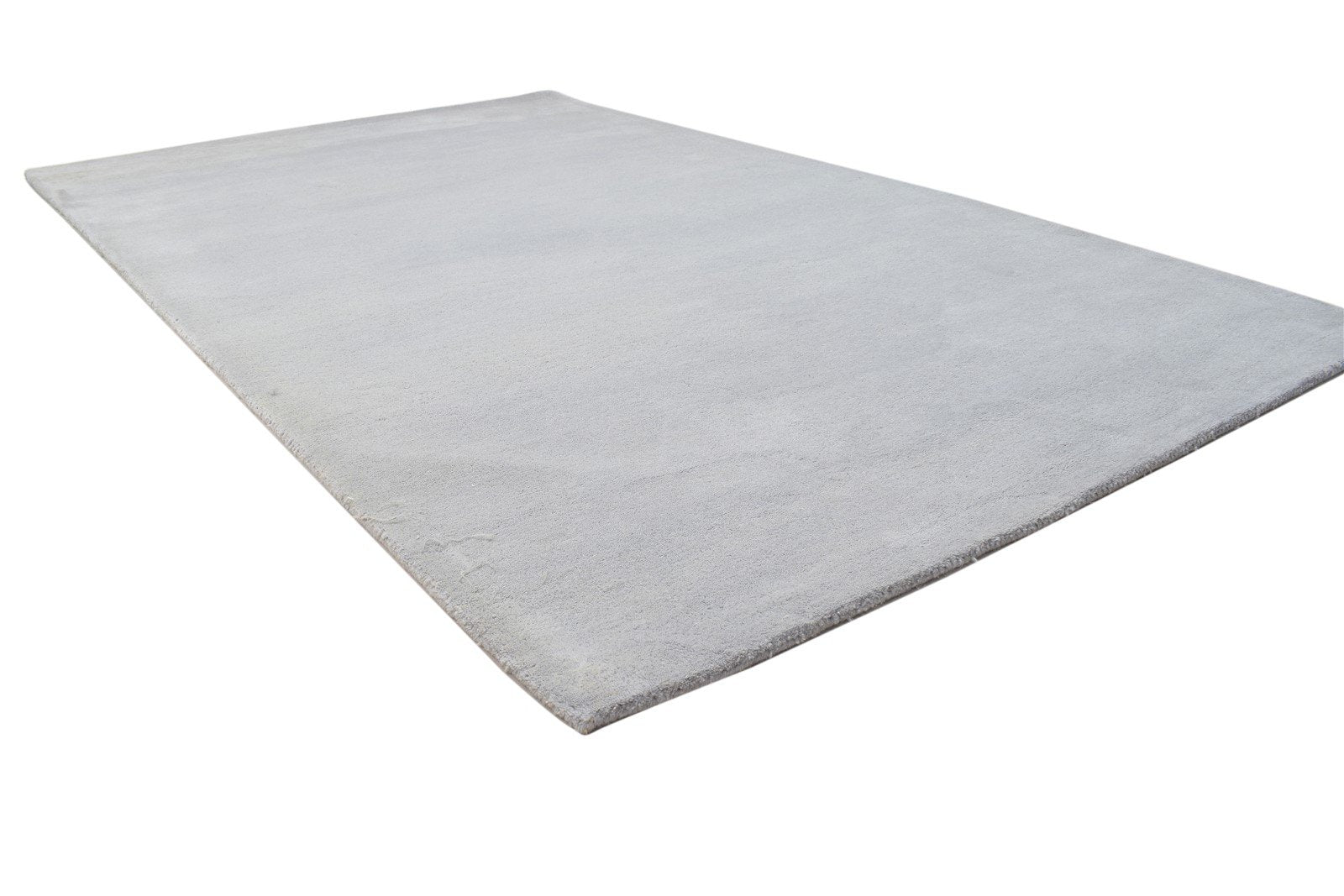 Wool Grey Rug 5' X 8' Modern Hand Tufted Scandinavian Solid Room Size Carpet 7864107958421