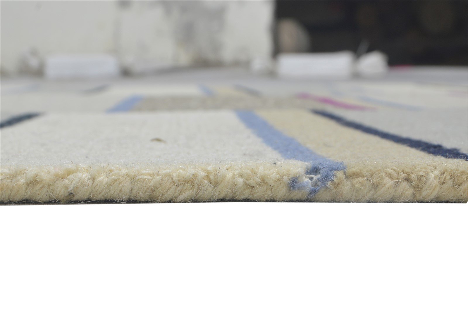 Wool Grey Rug 5' X 8' Modern Hand Tufted Scandinavian Striped Room Size Carpet 7864277368981