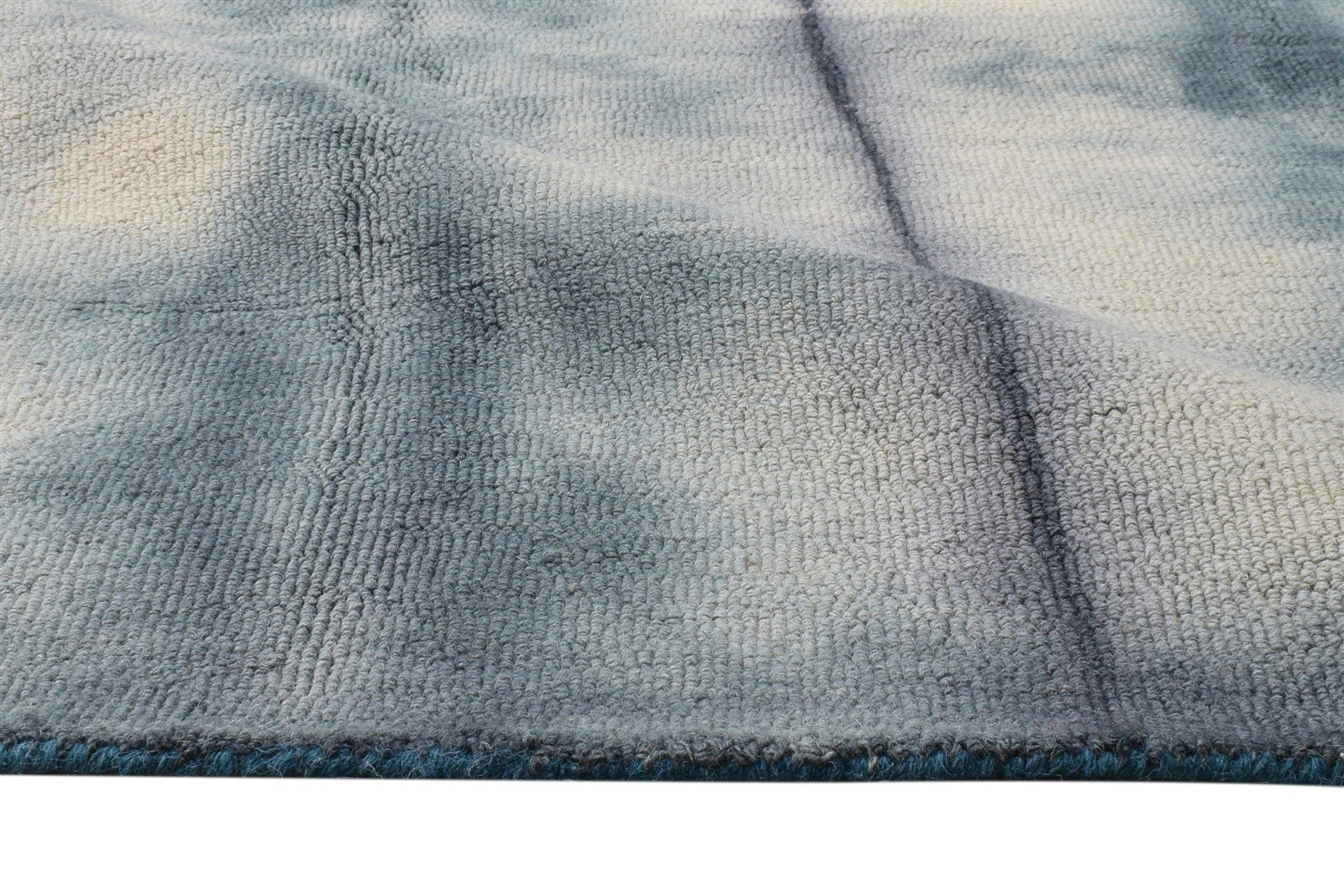 Wool Grey Rug 5' X 8' Modern Hand Tufted Shibori Tie Dye Room Size Carpet 7865174065301