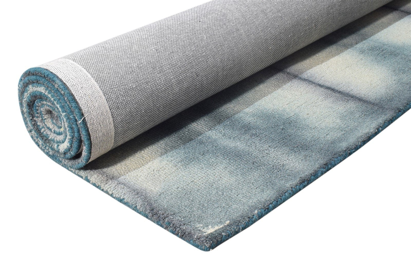 Wool Grey Rug 5' X 8' Modern Hand Tufted Shibori Tie Dye Room Size Carpet 7865174065301