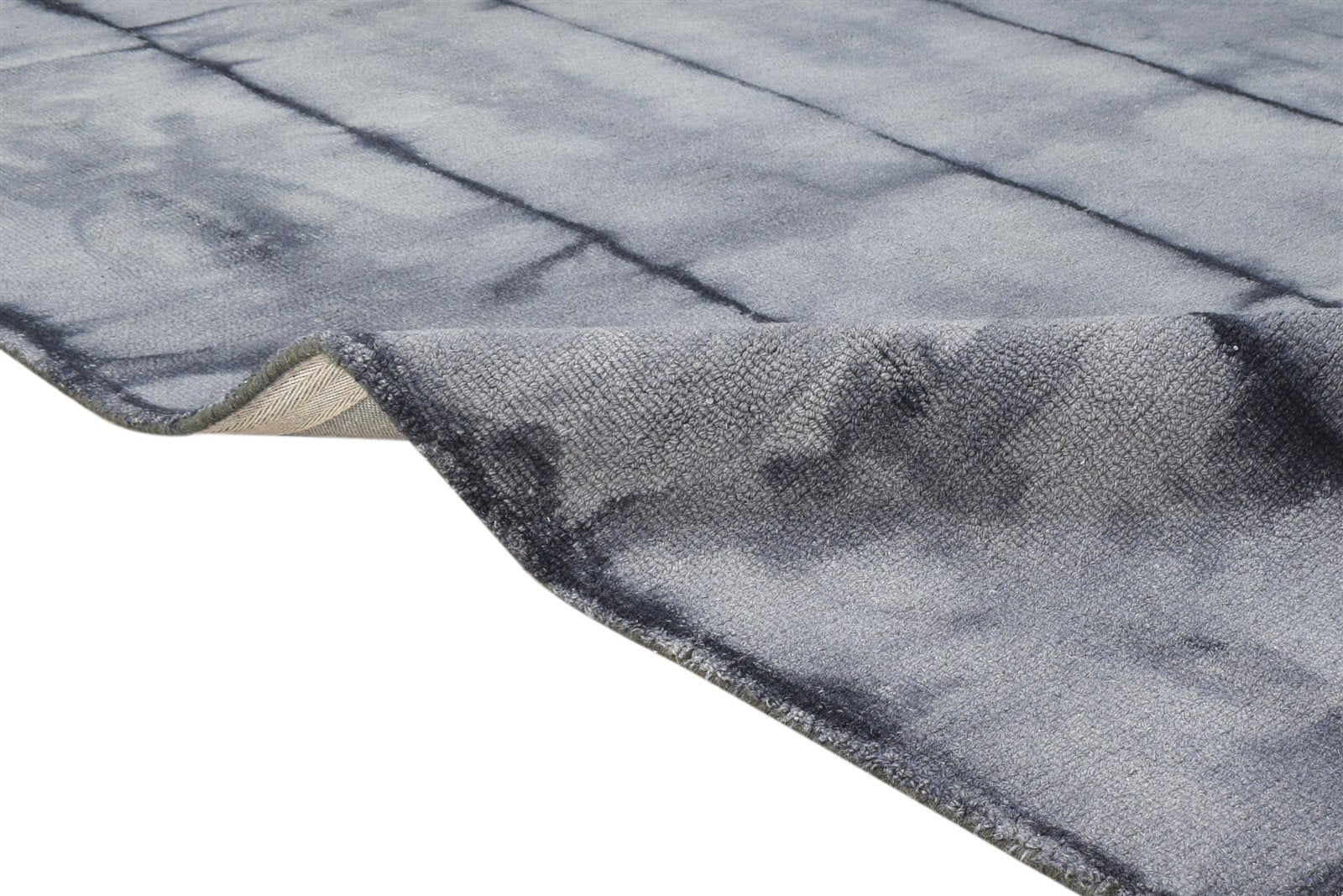 Wool Grey Rug 5' X 8' Modern Hand Tufted Shibori Tie Dye Room Size Carpet 7865200443541