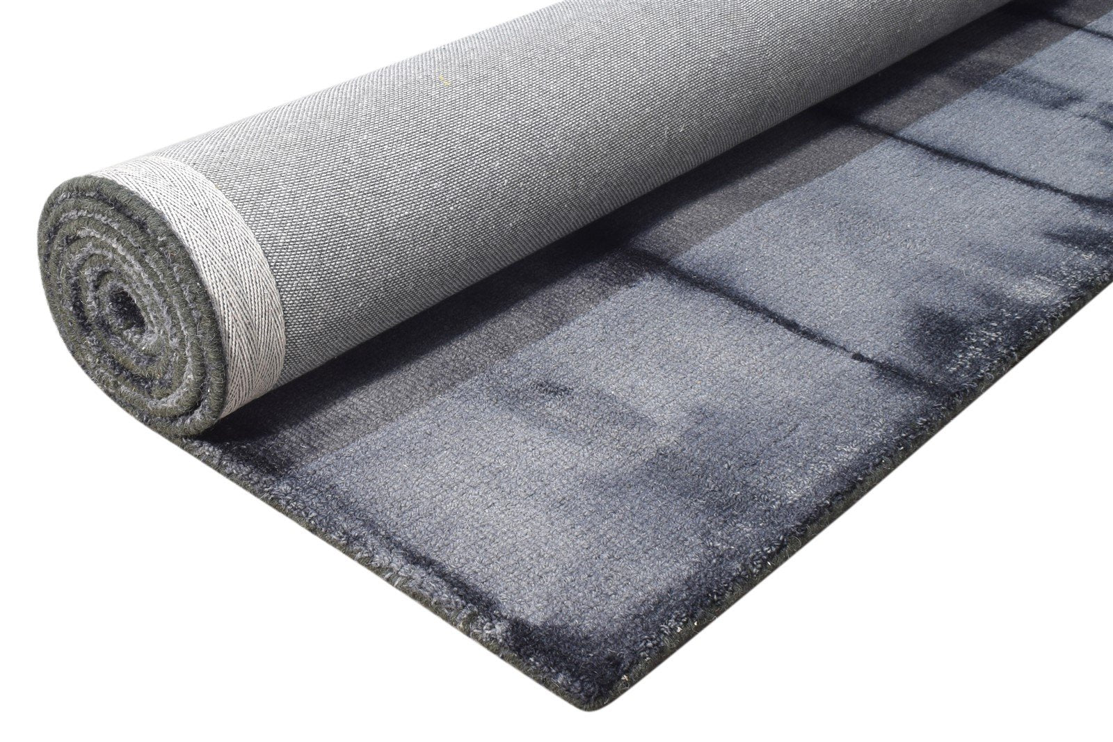 Wool Grey Rug 5' X 8' Modern Hand Tufted Shibori Tie Dye Room Size Carpet 7865200443541