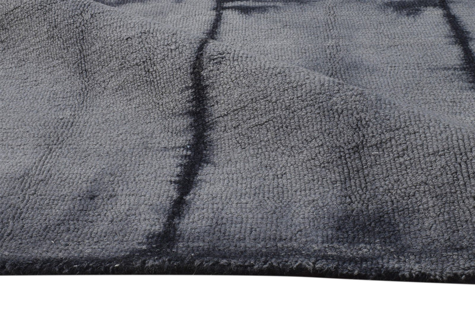 Wool Grey Rug 5' X 8' Modern Hand Tufted Shibori Tie Dye Room Size Carpet 7865202016405