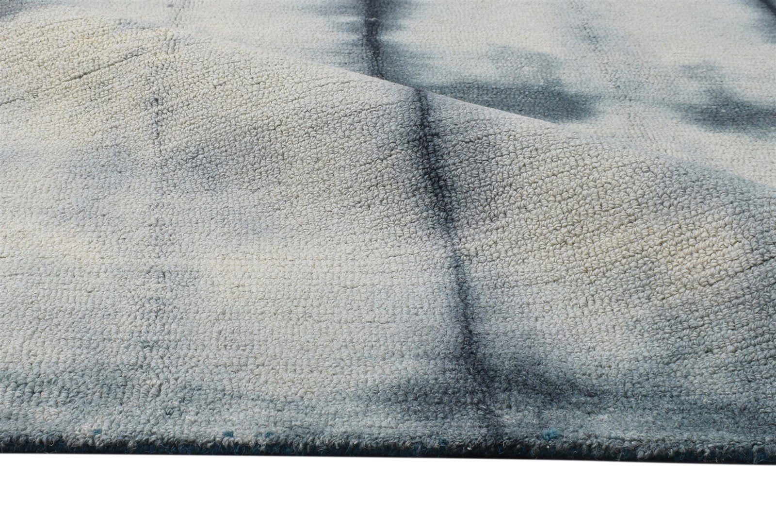 Wool Grey Rug 5' X 8' Modern Hand Tufted Shibori Tie Dye Room Size Carpet 7865174229141