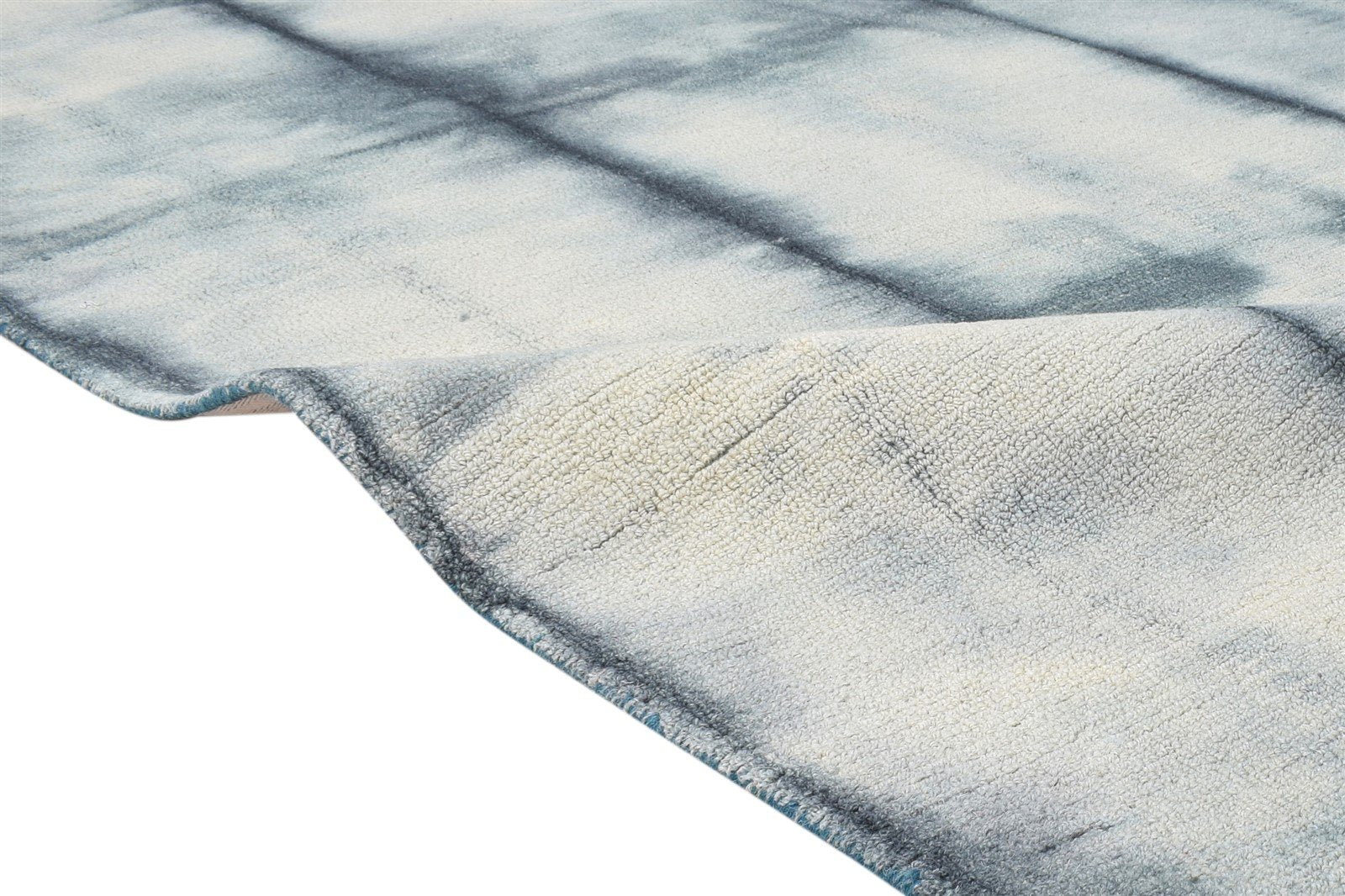 Wool Grey Rug 5' X 8' Modern Hand Tufted Shibori Tie Dye Room Size Carpet 7865174229141