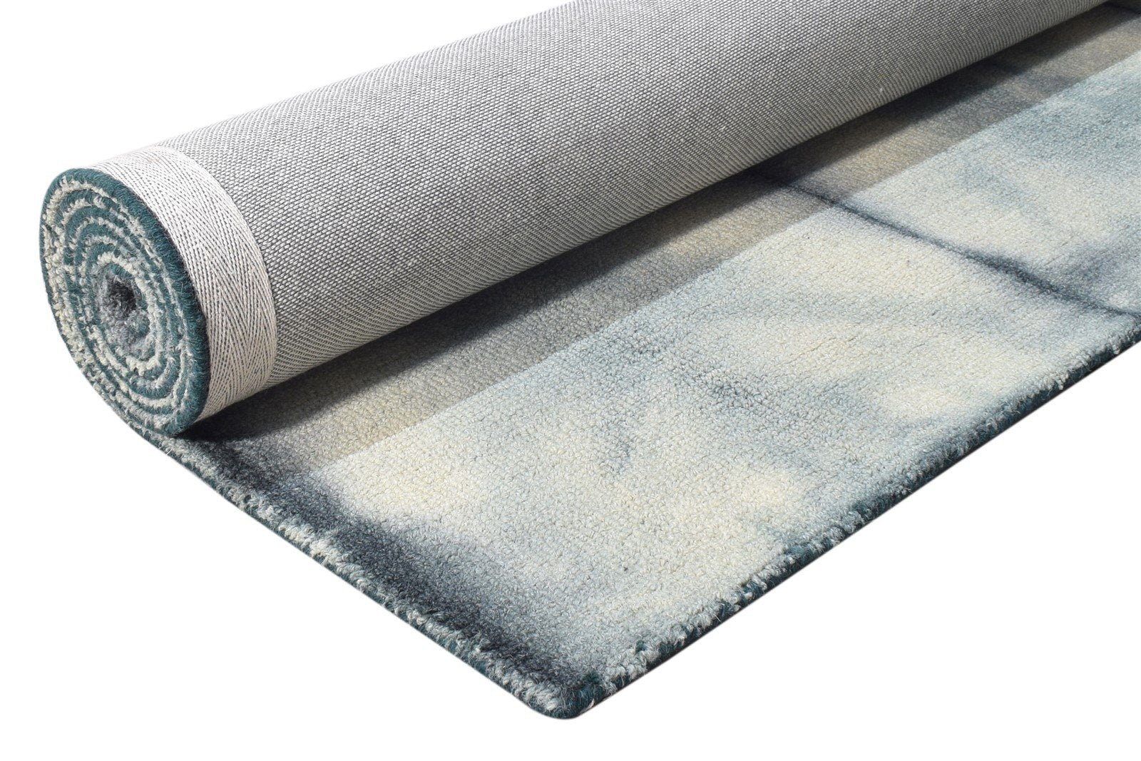 Wool Grey Rug 5' X 8' Modern Hand Tufted Shibori Tie Dye Room Size Carpet 7865175015573