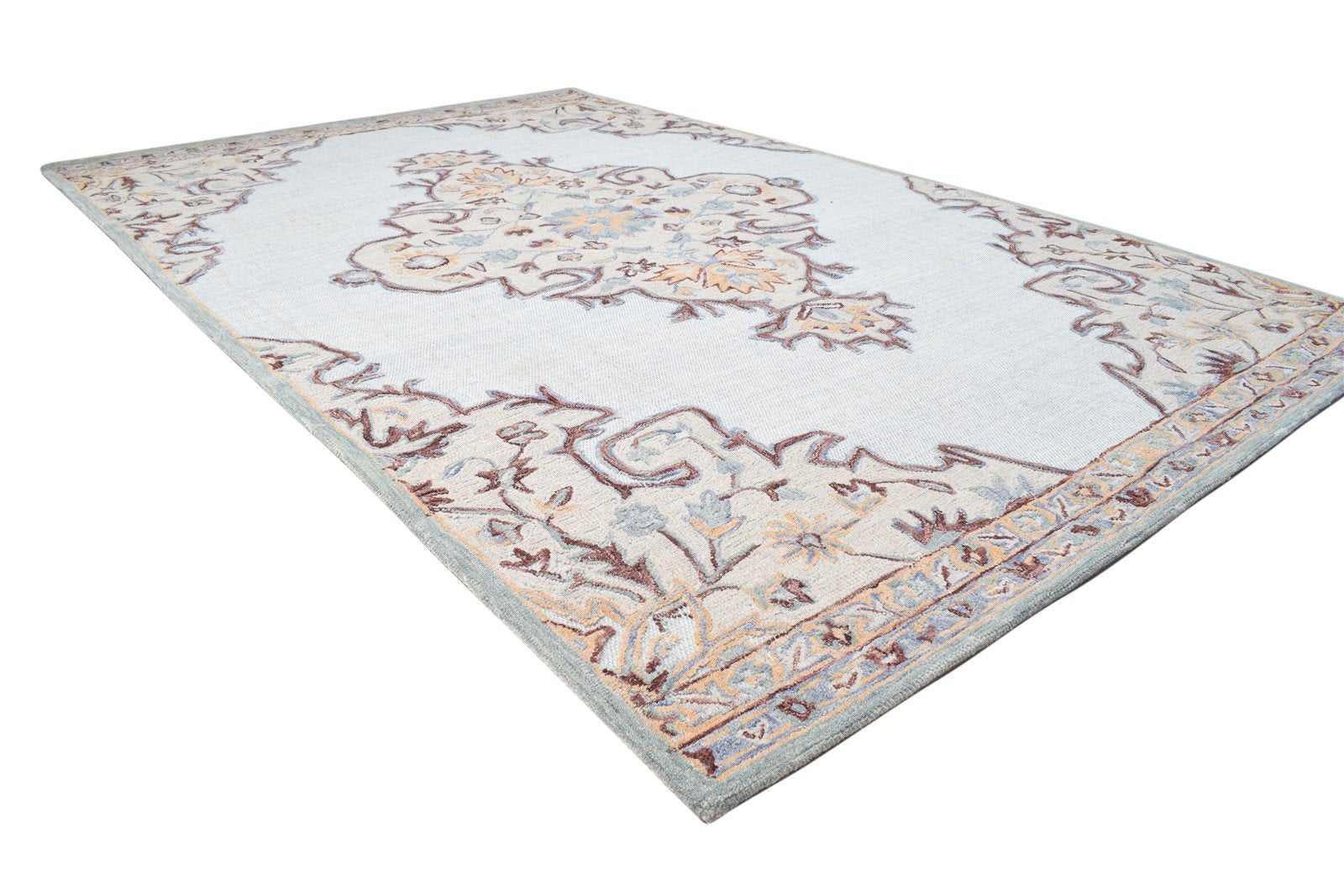 Wool Grey Rug 5' X 8' Persian Hand Tufted Aubusson Oriental Room Size Carpet 7864094261397