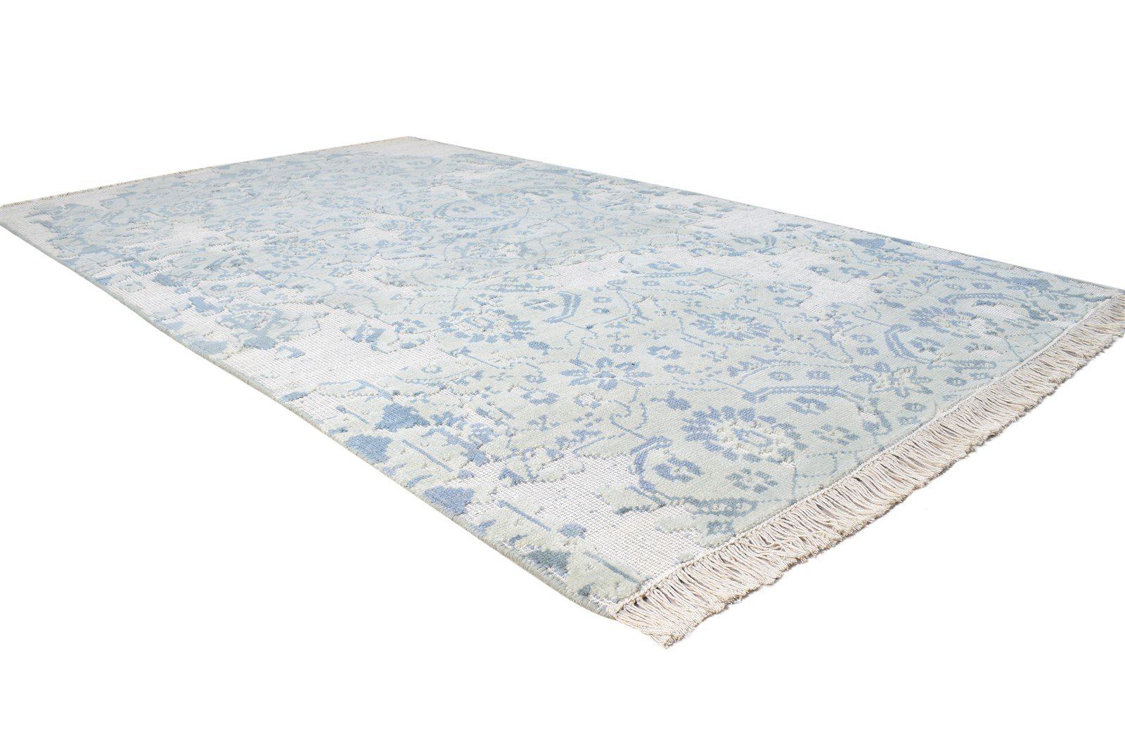 Wool Grey Rug 5X8 Transitional Hand Knotted Oriental Abstract Room Size Carpet 7864416567445