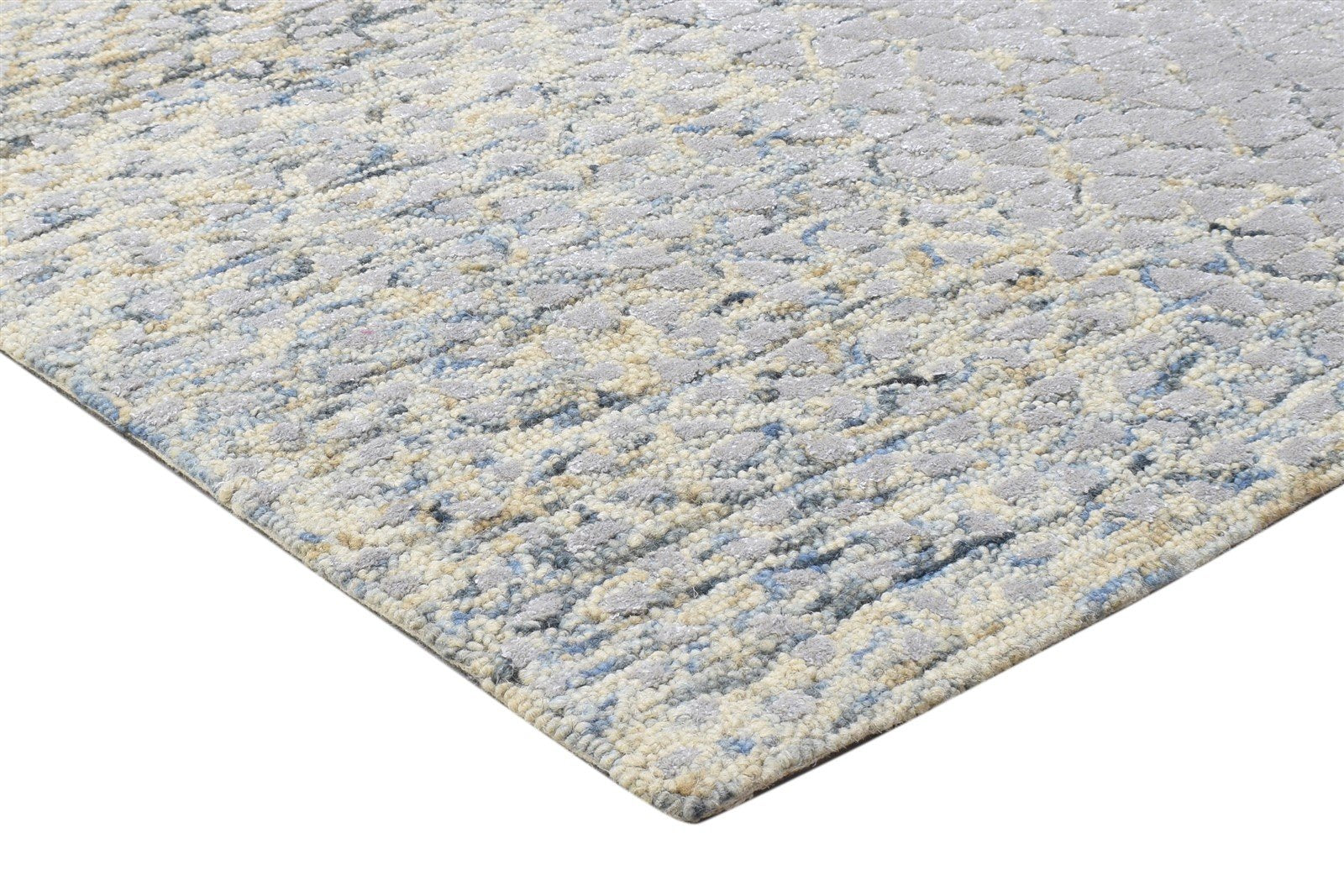 Wool Grey Rug 6' X 9' Modern Hand Tufted Indian Abstract Room Size Carpet 7864816009365