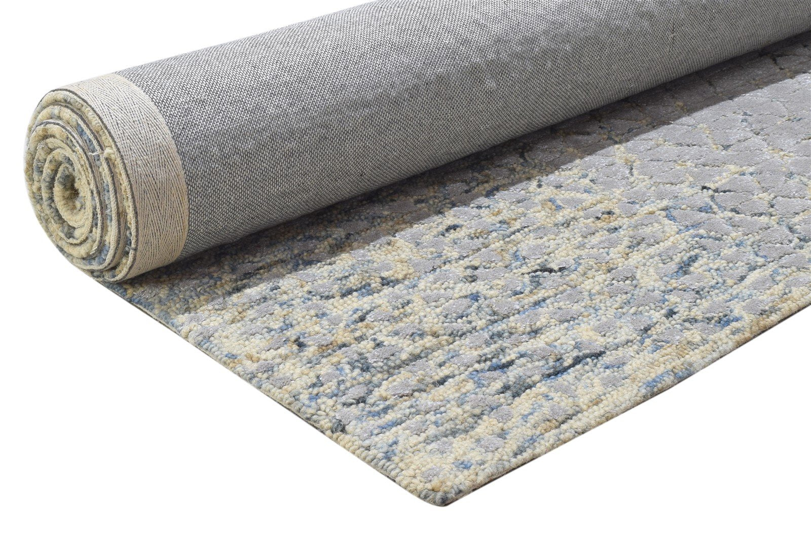 Wool Grey Rug 6' X 9' Modern Hand Tufted Indian Abstract Room Size Carpet 7864816009365