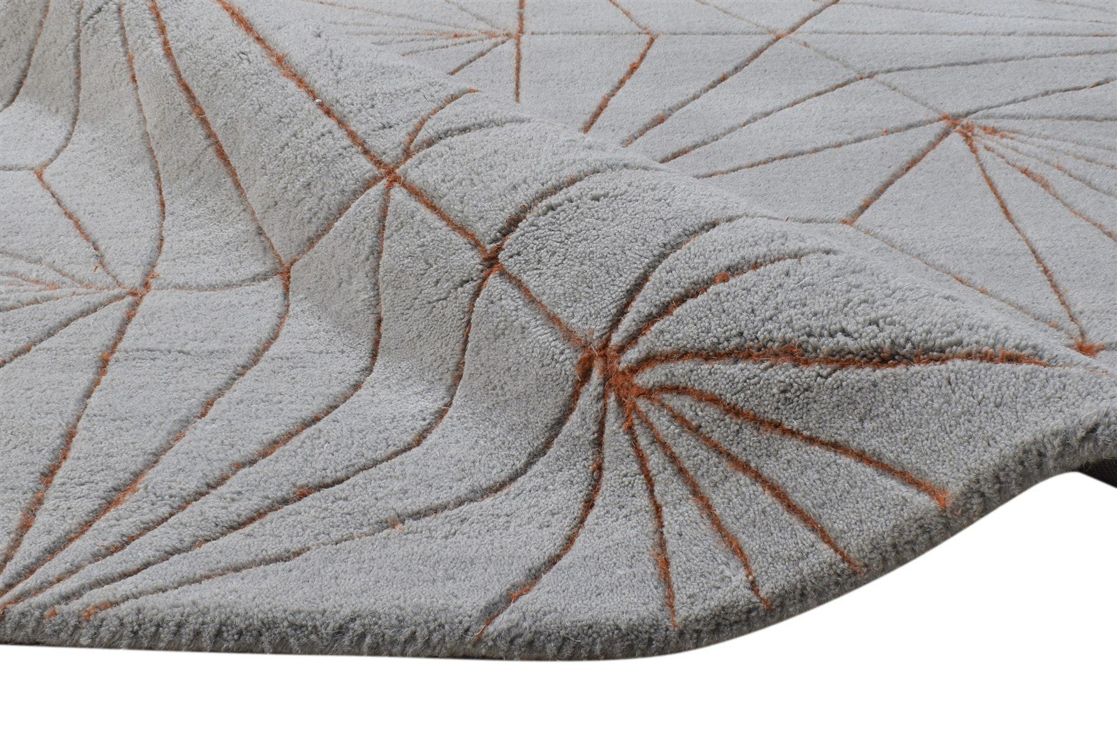 Wool Grey Rug 6' X 9' Modern Hand Tufted Scandinavian Geometric Room Size Carpet 7865145458837