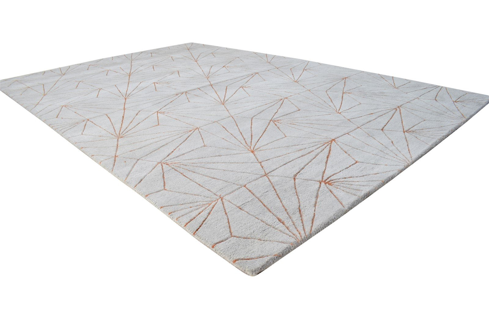 Wool Grey Rug 6' X 9' Modern Hand Tufted Scandinavian Geometric Room Size Carpet 7865145458837
