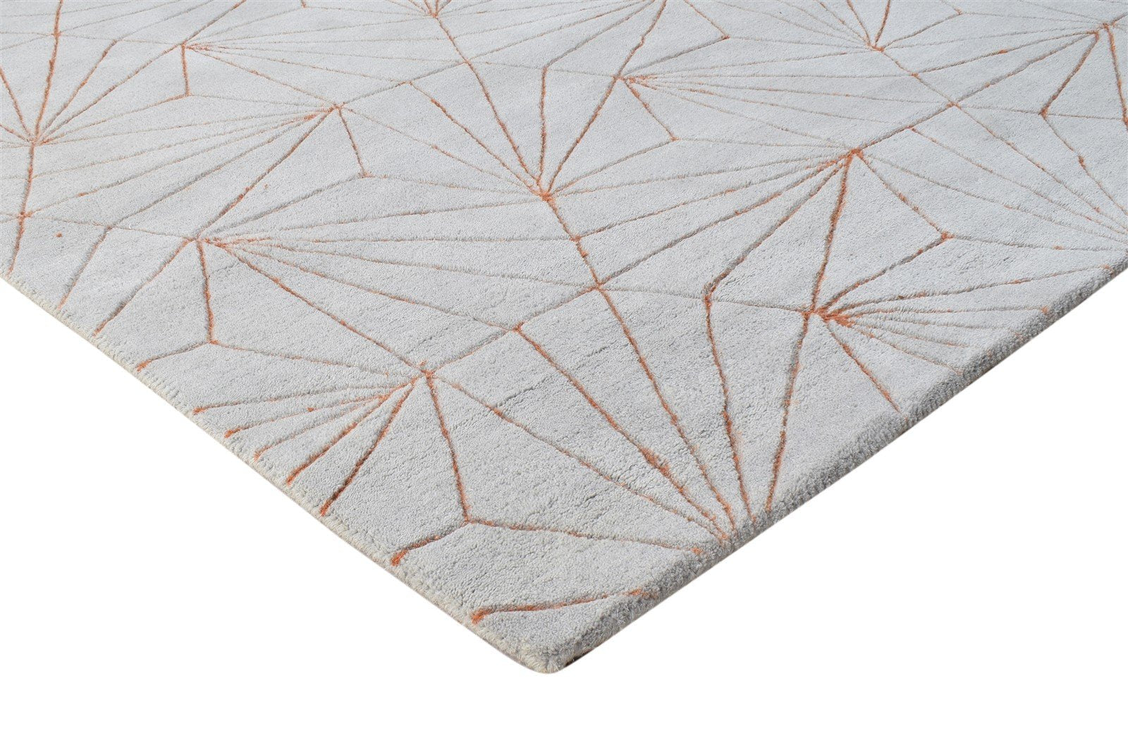 Wool Grey Rug 6' X 9' Modern Hand Tufted Scandinavian Geometric Room Size Carpet 7865145458837