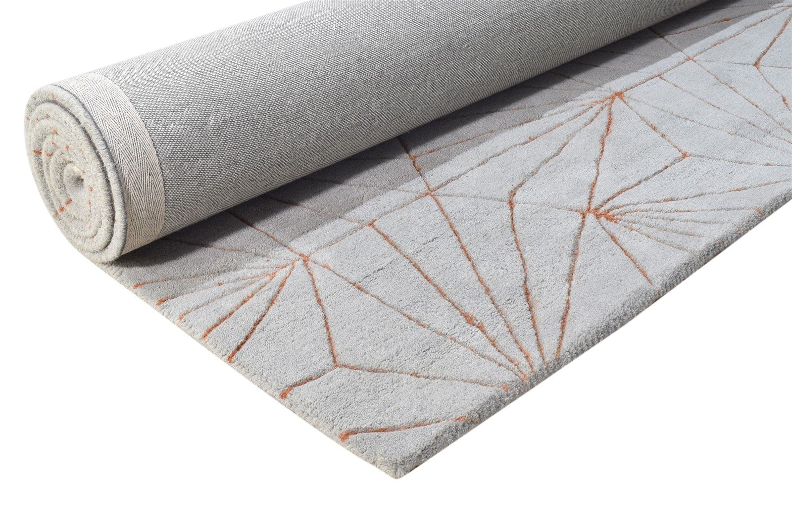 Wool Grey Rug 6' X 9' Modern Hand Tufted Scandinavian Geometric Room Size Carpet 7865145458837