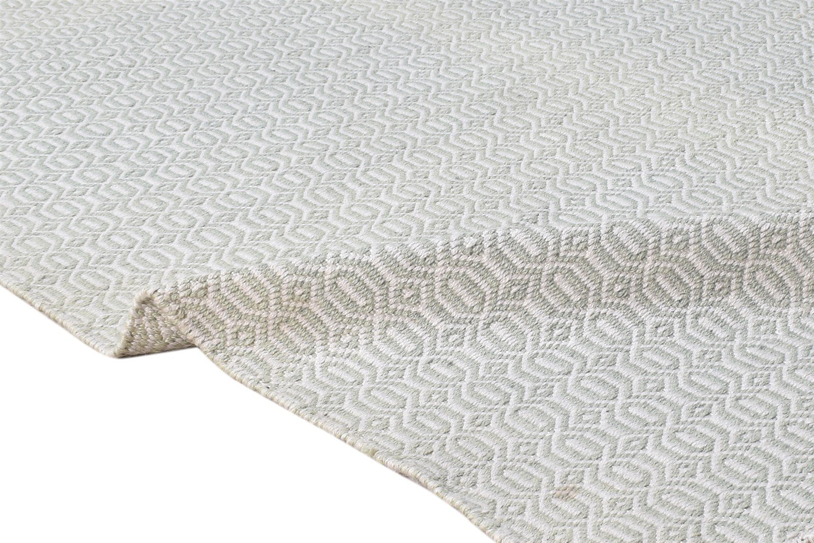 Wool Grey Rug 8' X 10' Modern Dhurrie Scandinavian Nordic Large Carpet 7865187238037