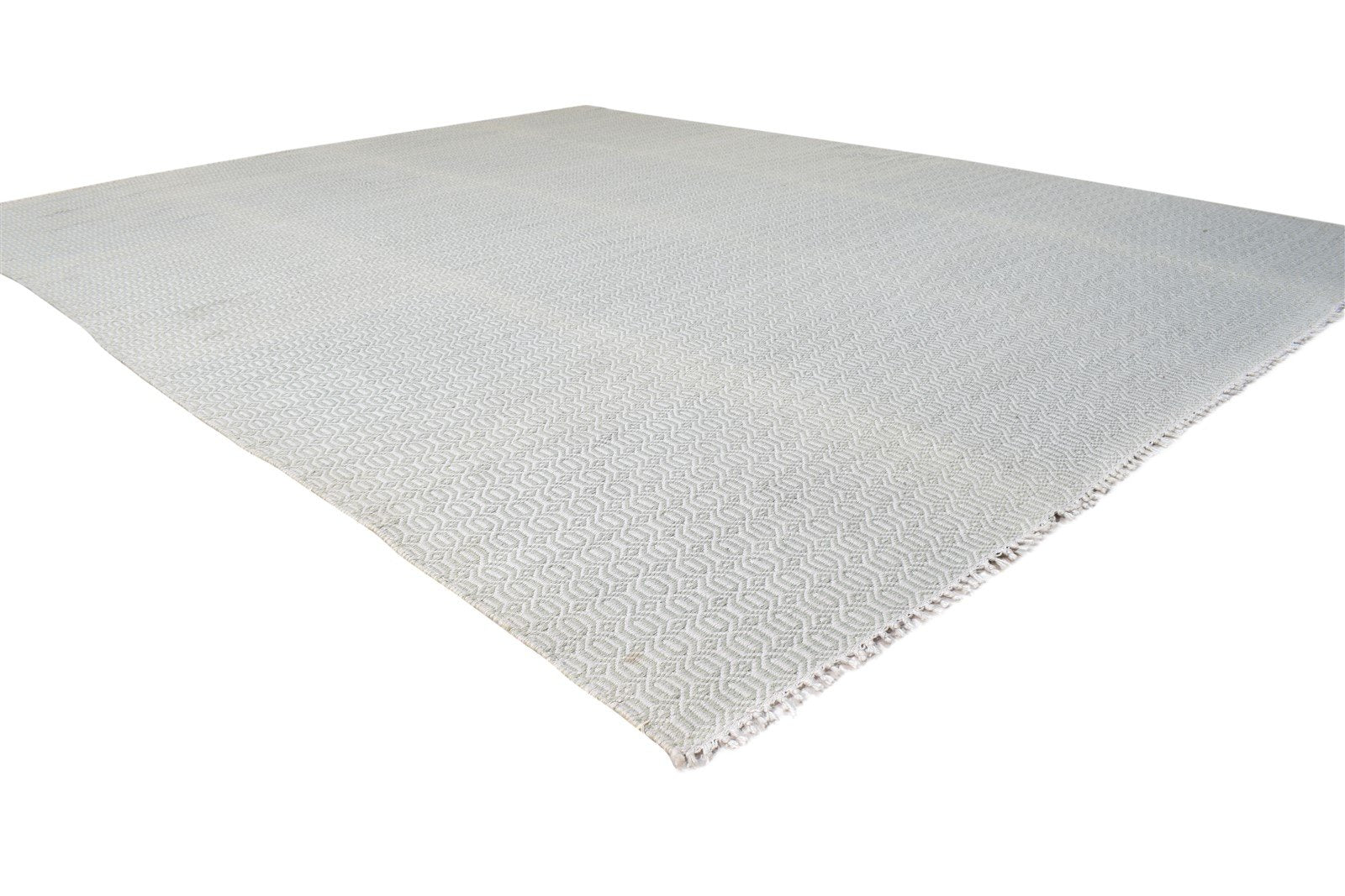 Wool Grey Rug 8' X 10' Modern Dhurrie Scandinavian Nordic Large Carpet 7865187238037