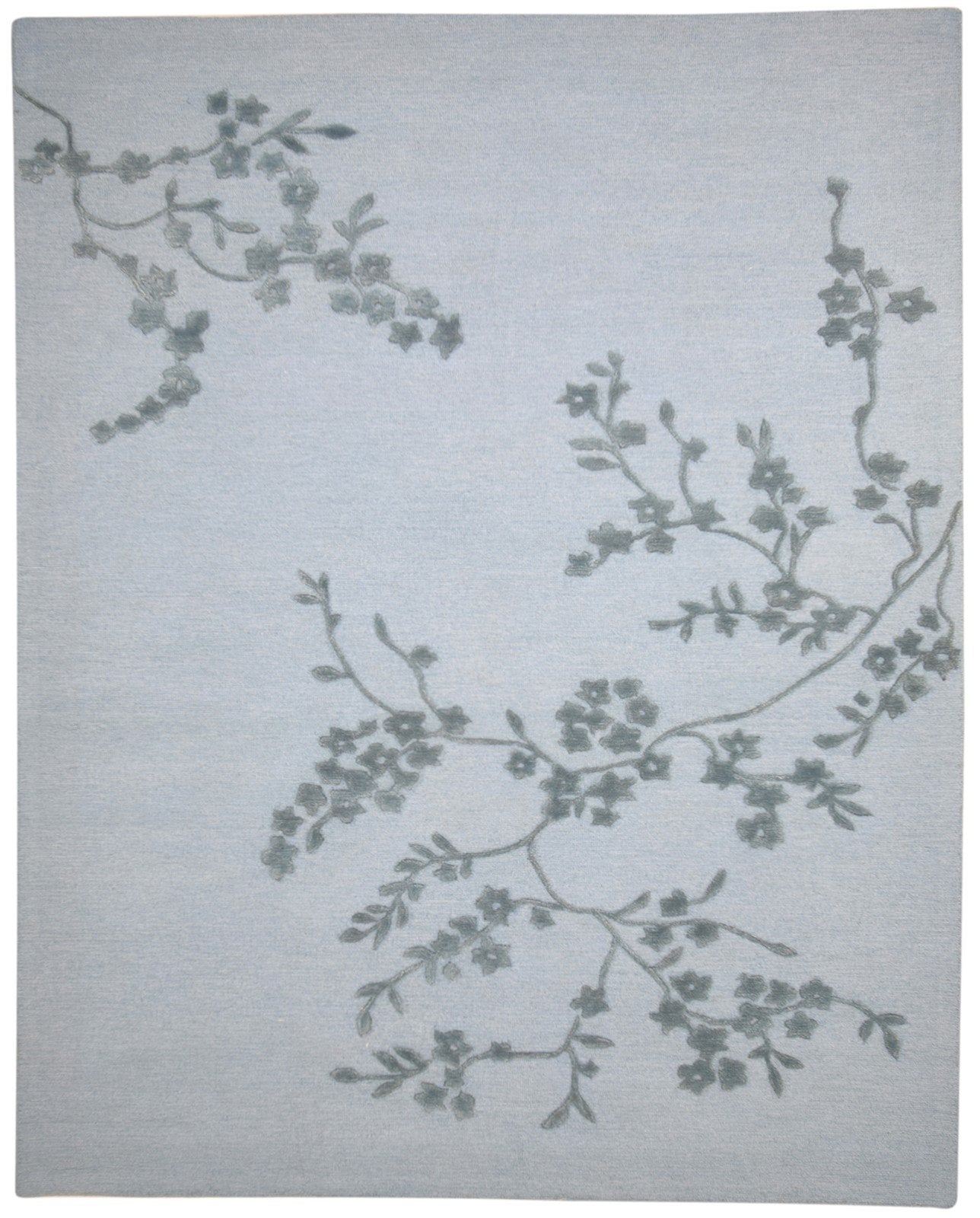 Wool Grey Rug 8' X 10' Modern Hand Tufted French Floral Large Carpet 7864116314261