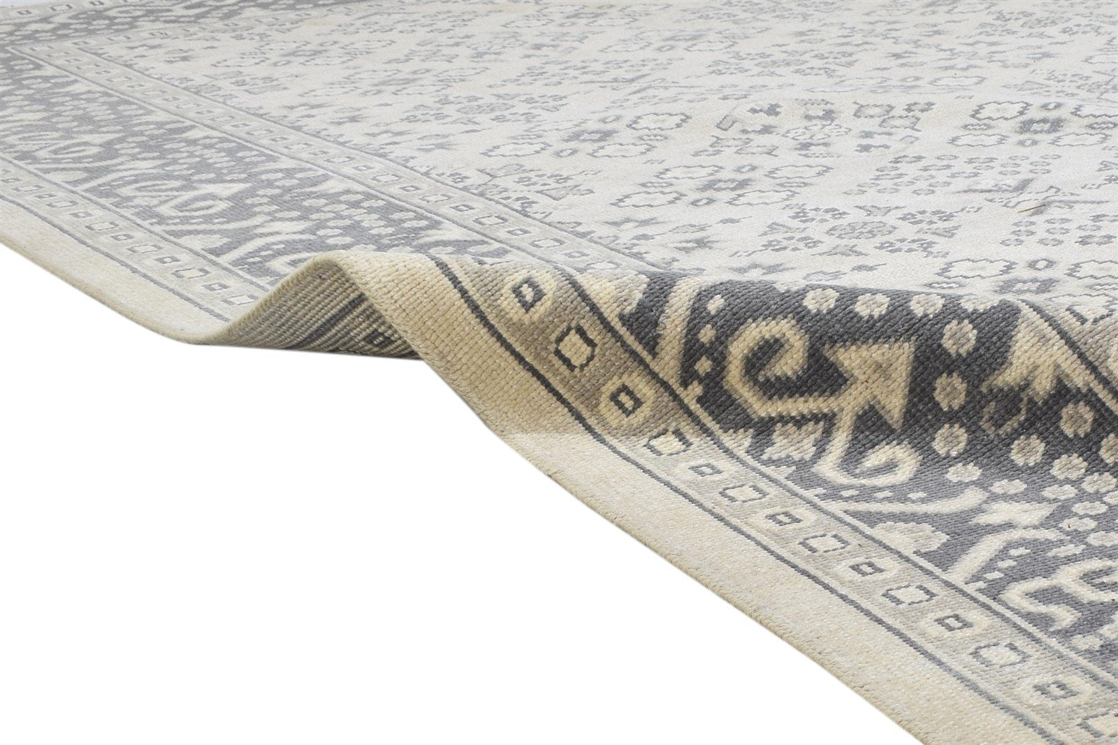Wool Grey Rug 8' X 10' Persian Hand Knotted Bokhara Oriental Large Carpet 7864167202965