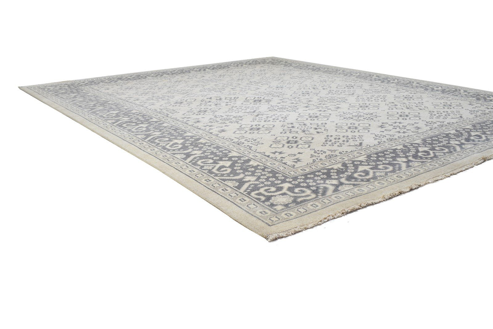 Wool Grey Rug 8' X 10' Persian Hand Knotted Bokhara Oriental Large Carpet 7864167202965