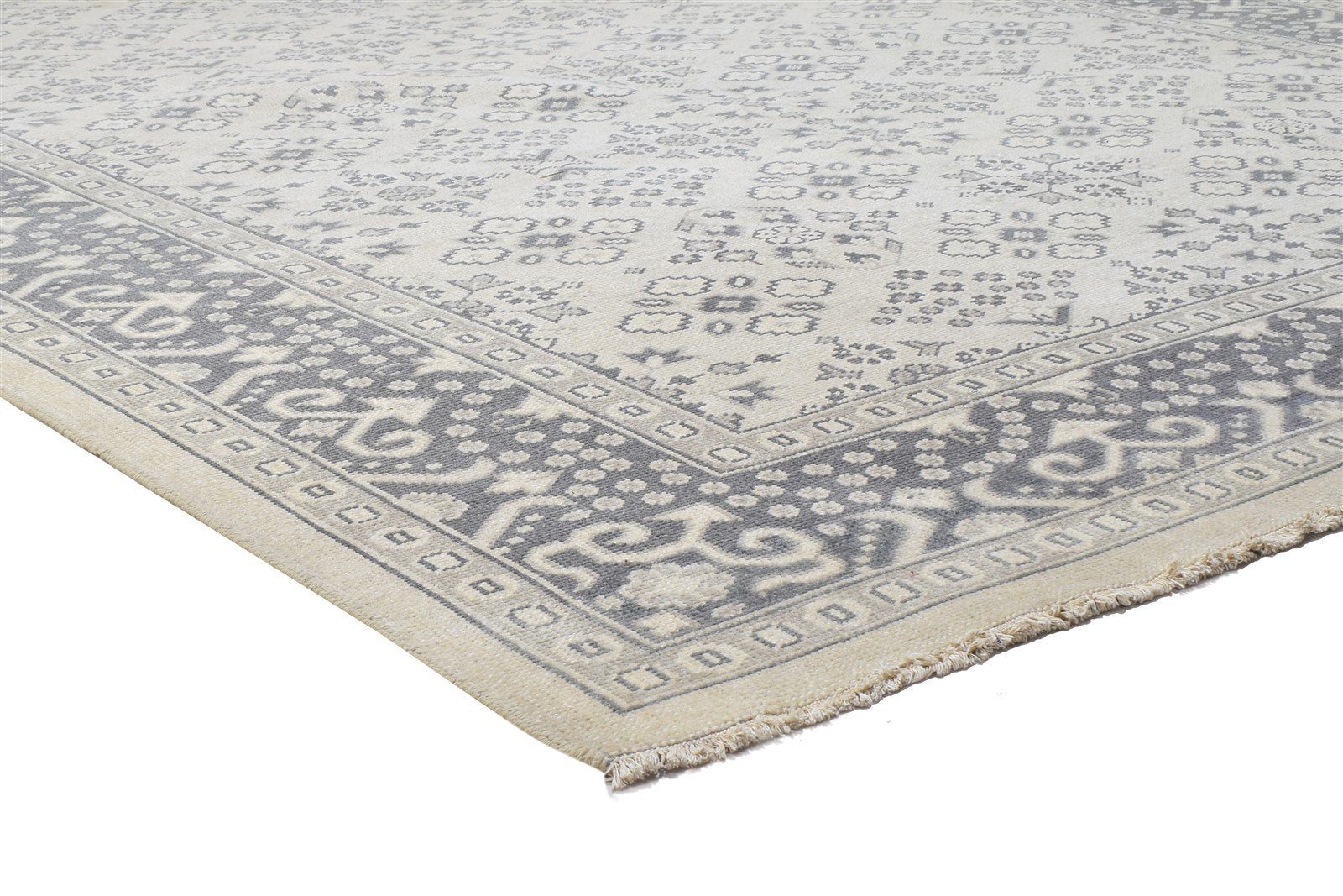 Wool Grey Rug 8' X 10' Persian Hand Knotted Bokhara Oriental Large Carpet 7864167202965