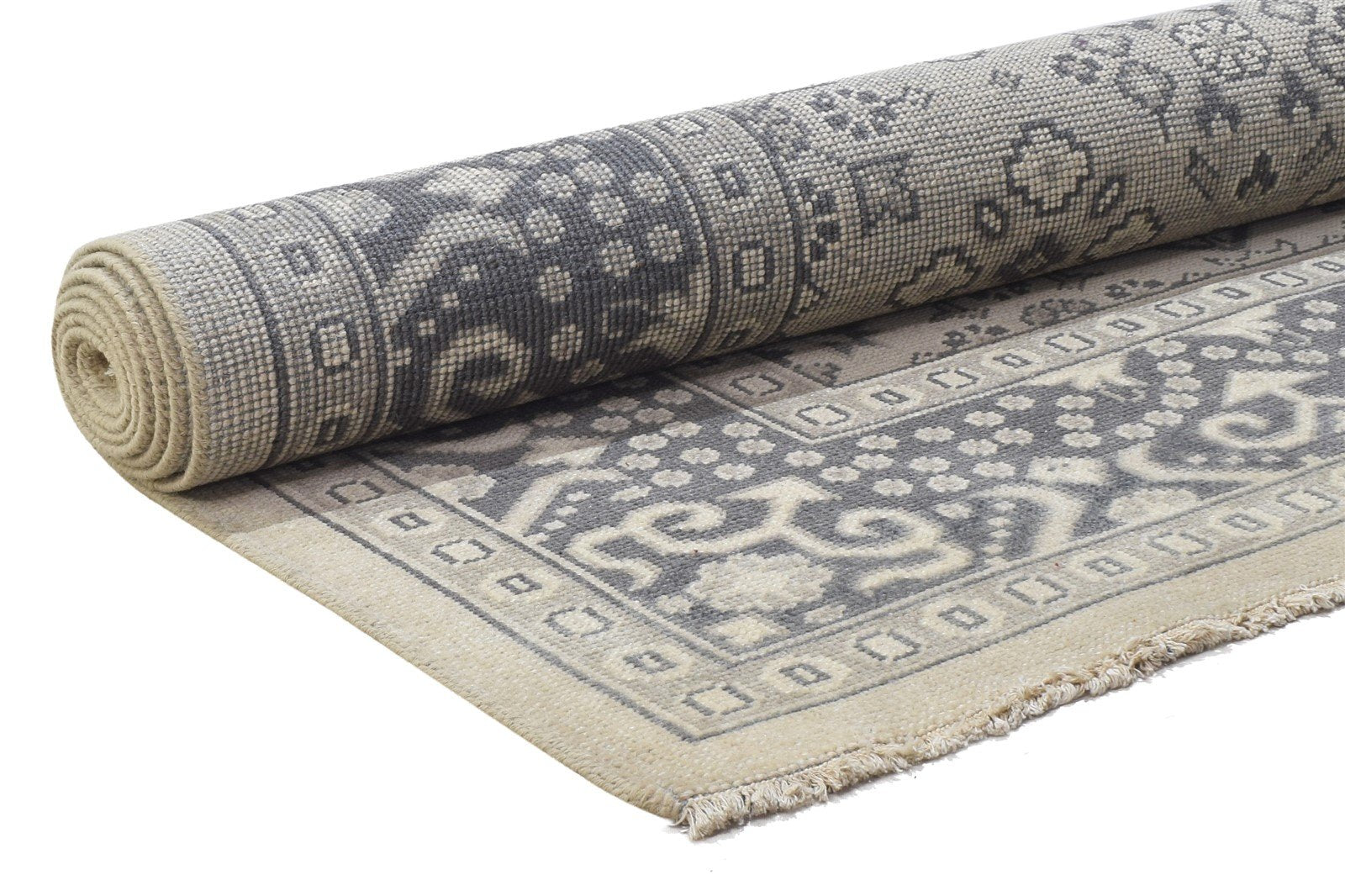 Wool Grey Rug 8' X 10' Persian Hand Knotted Bokhara Oriental Large Carpet 7864167202965