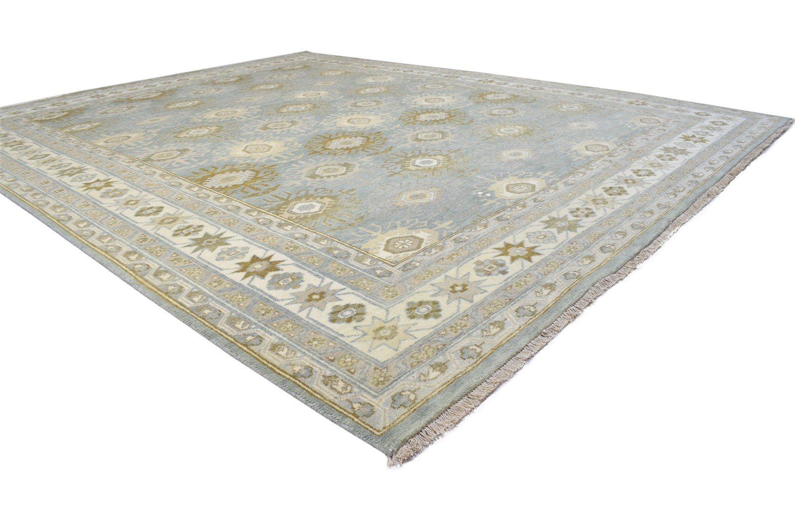 Wool Grey Rug 8' X 10' Persian Hand Knotted Mughal Oriental Large Carpet 7864192794773