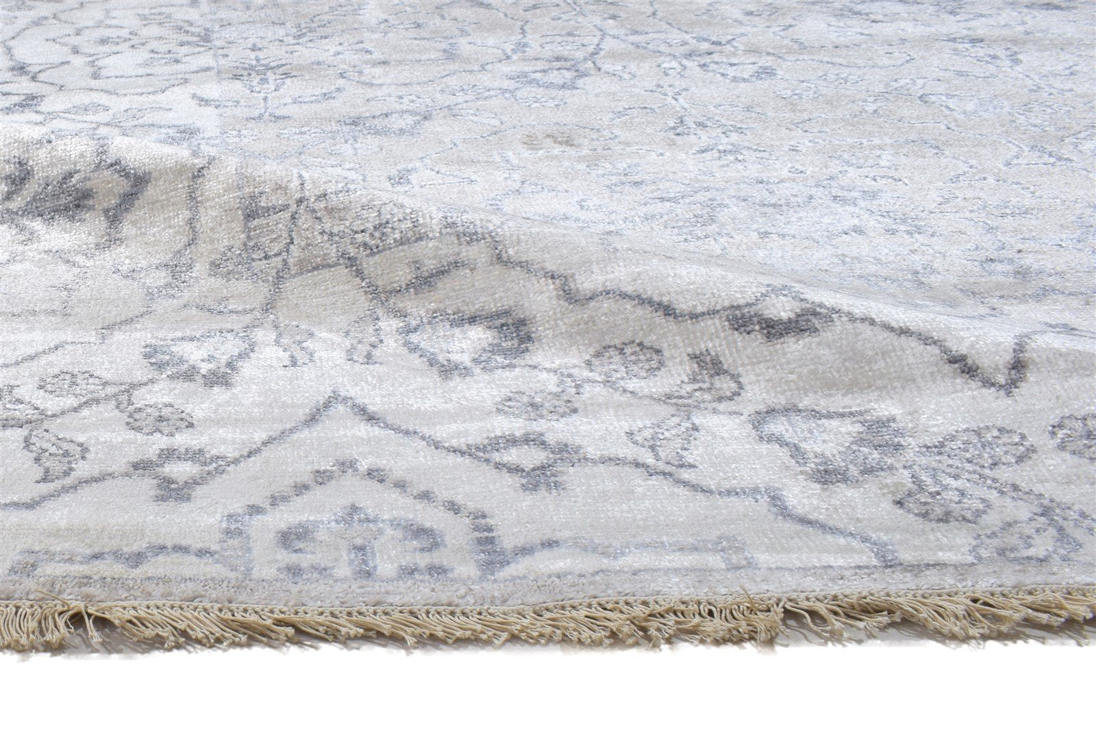 Wool Grey Rug 8' X 10' Persian Hand Knotted Mughal Oriental Large Carpet 7864193155221