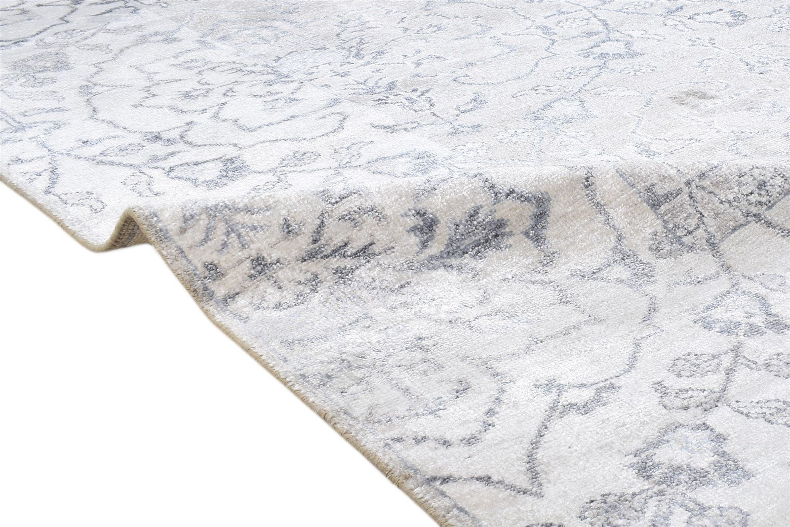 Wool Grey Rug 8' X 10' Persian Hand Knotted Mughal Oriental Large Carpet 7864193155221
