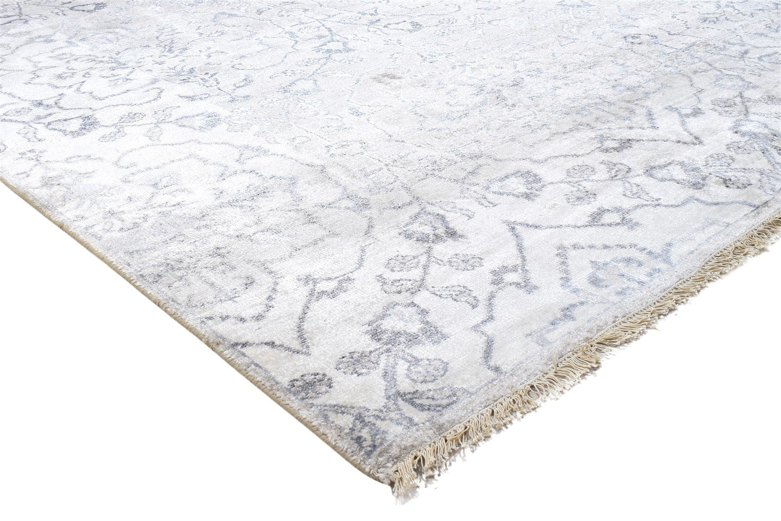 Wool Grey Rug 8' X 10' Persian Hand Knotted Mughal Oriental Large Carpet 7864193155221