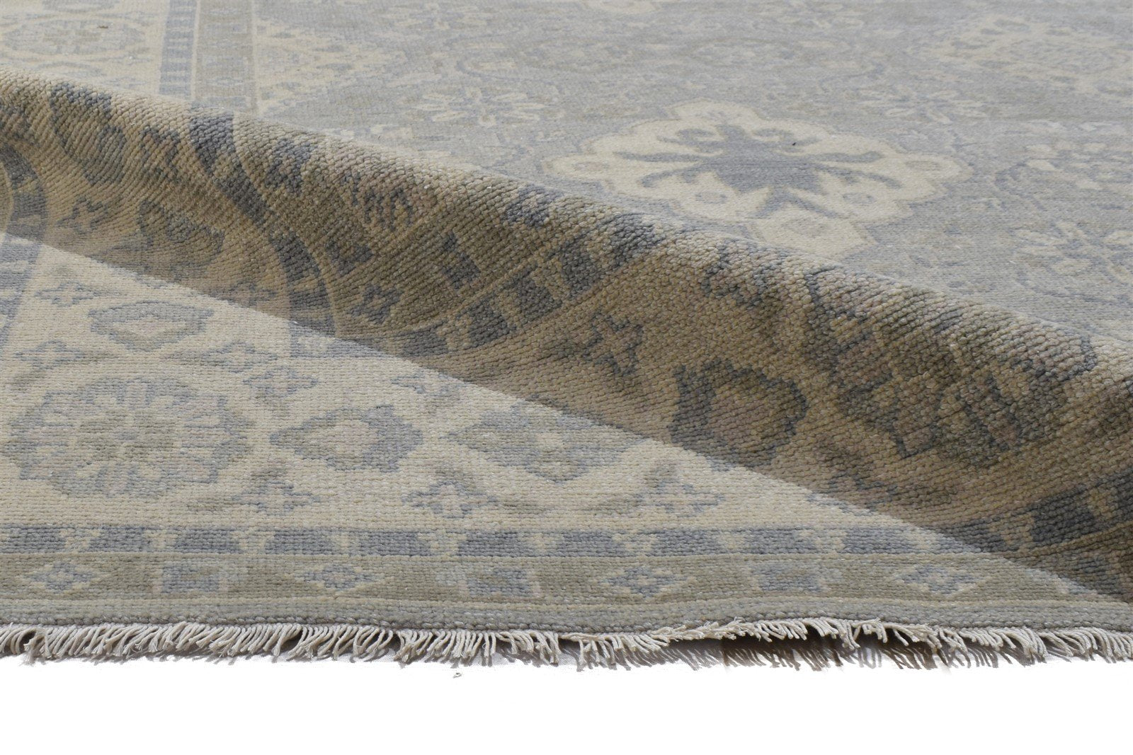 Wool Grey Rug 8' X 10' Persian Hand Knotted Oushak Oriental Large Carpet 7864322195605