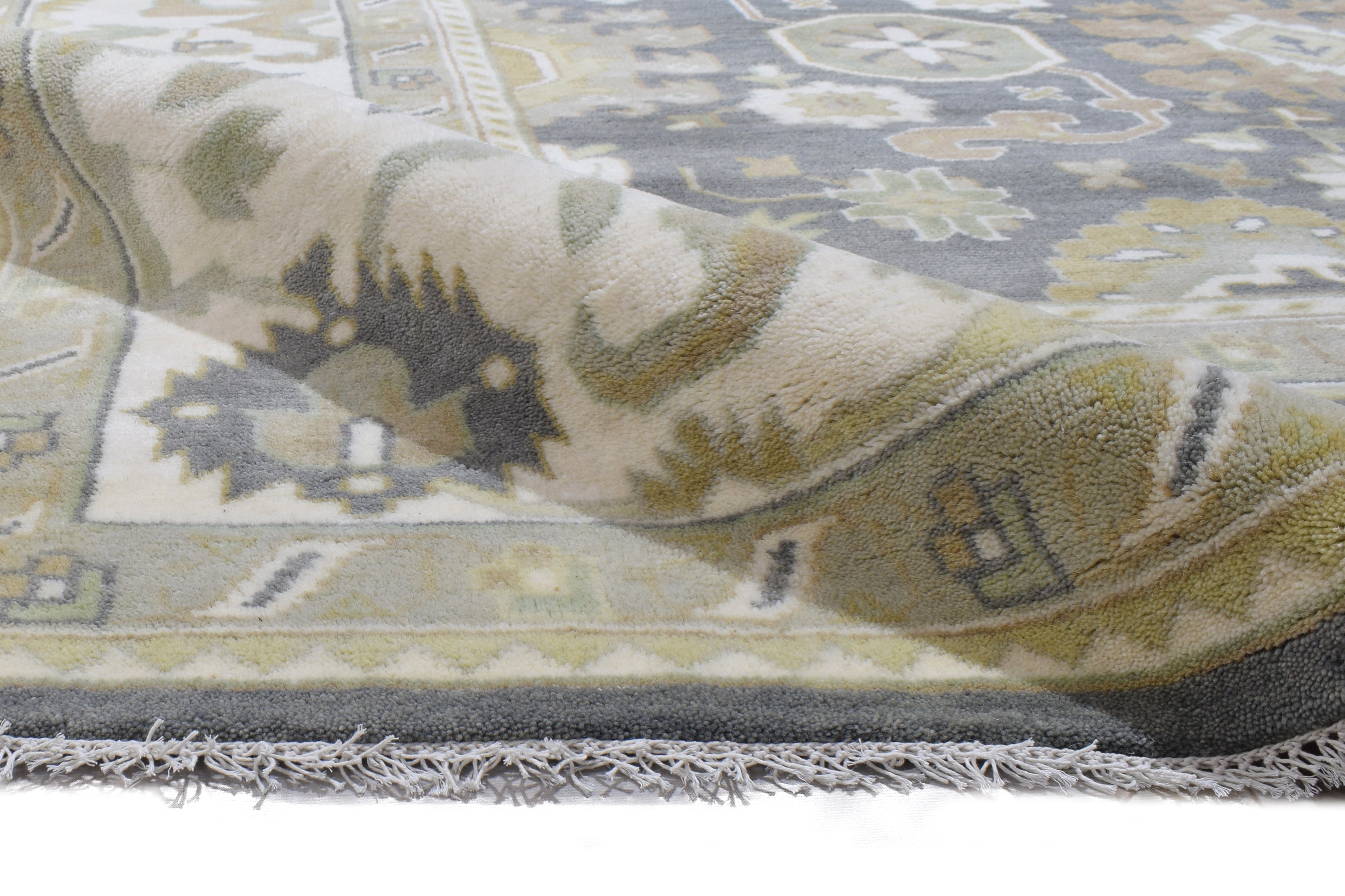Wool Grey Rug 9' X 12' Persian Hand Knotted Oushak Oriental Extra Large Carpet 7864327471253